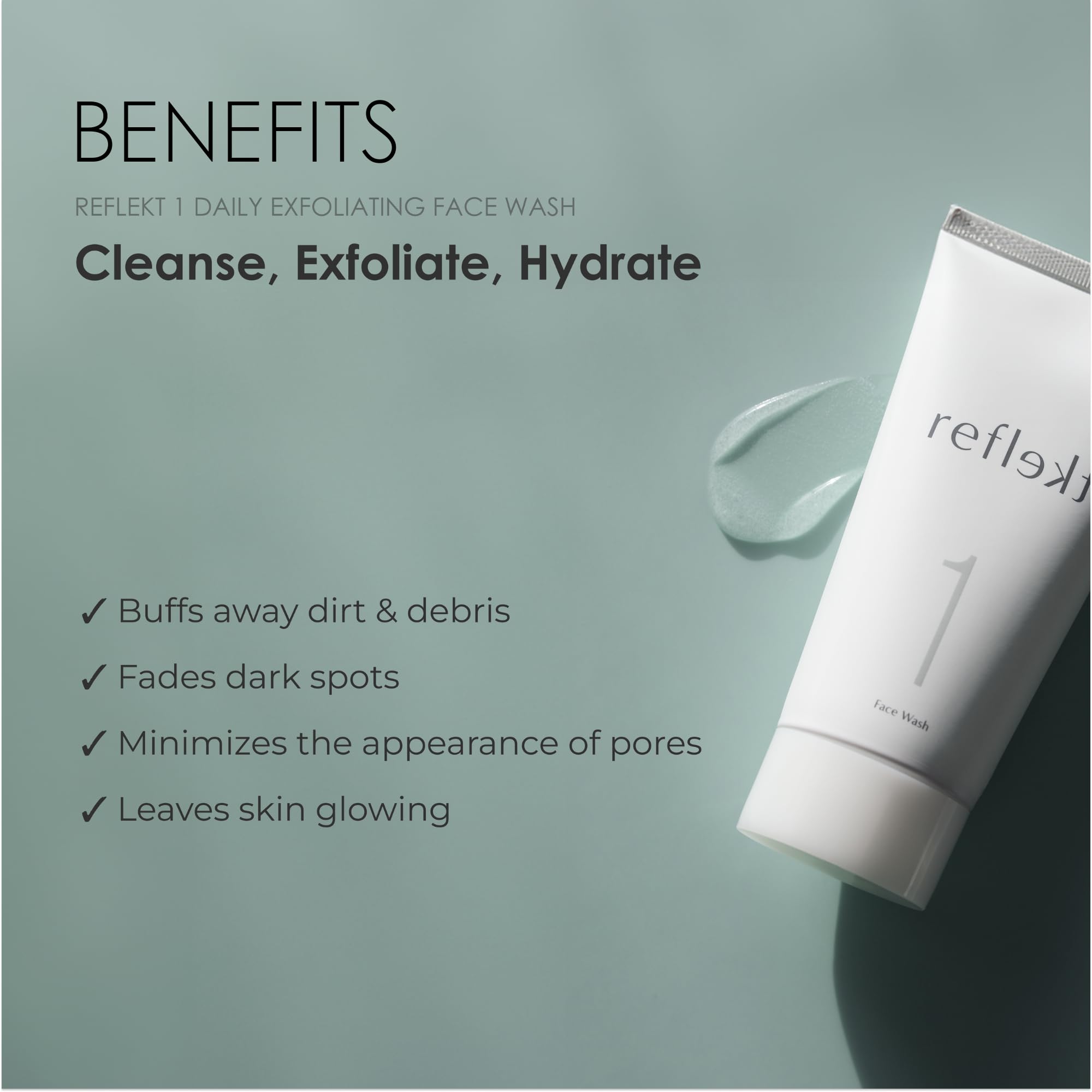 REFLEKT 1 Daily Exfoliating Face Wash – Hydration, Gentle Exfoliation, Vegan & Cruelty-Free