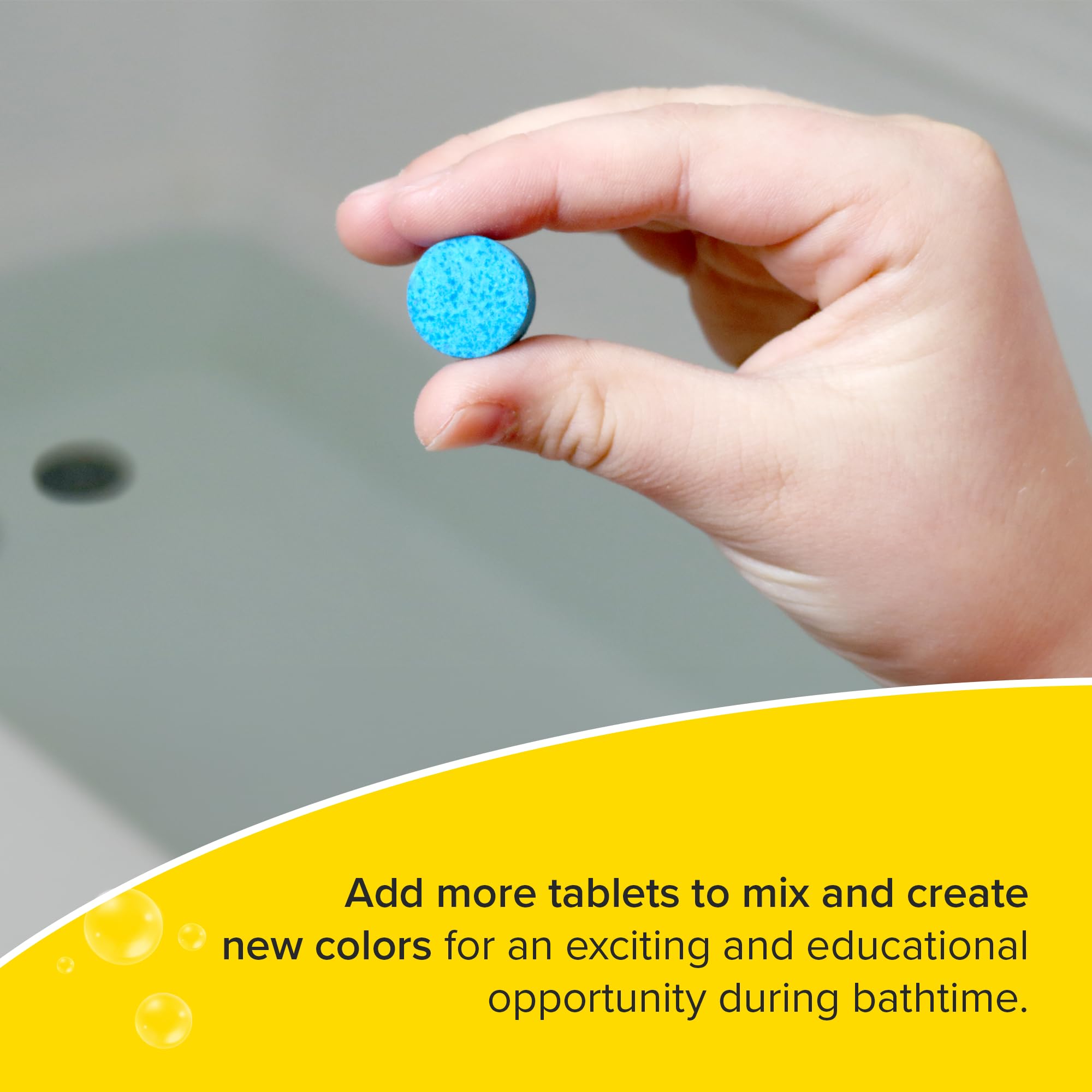 Regal Games Kid Made Modern Bath Color Tablets – 150 Count Non-Toxic Bath Drops (Blue, Yellow, Pink, Purple)