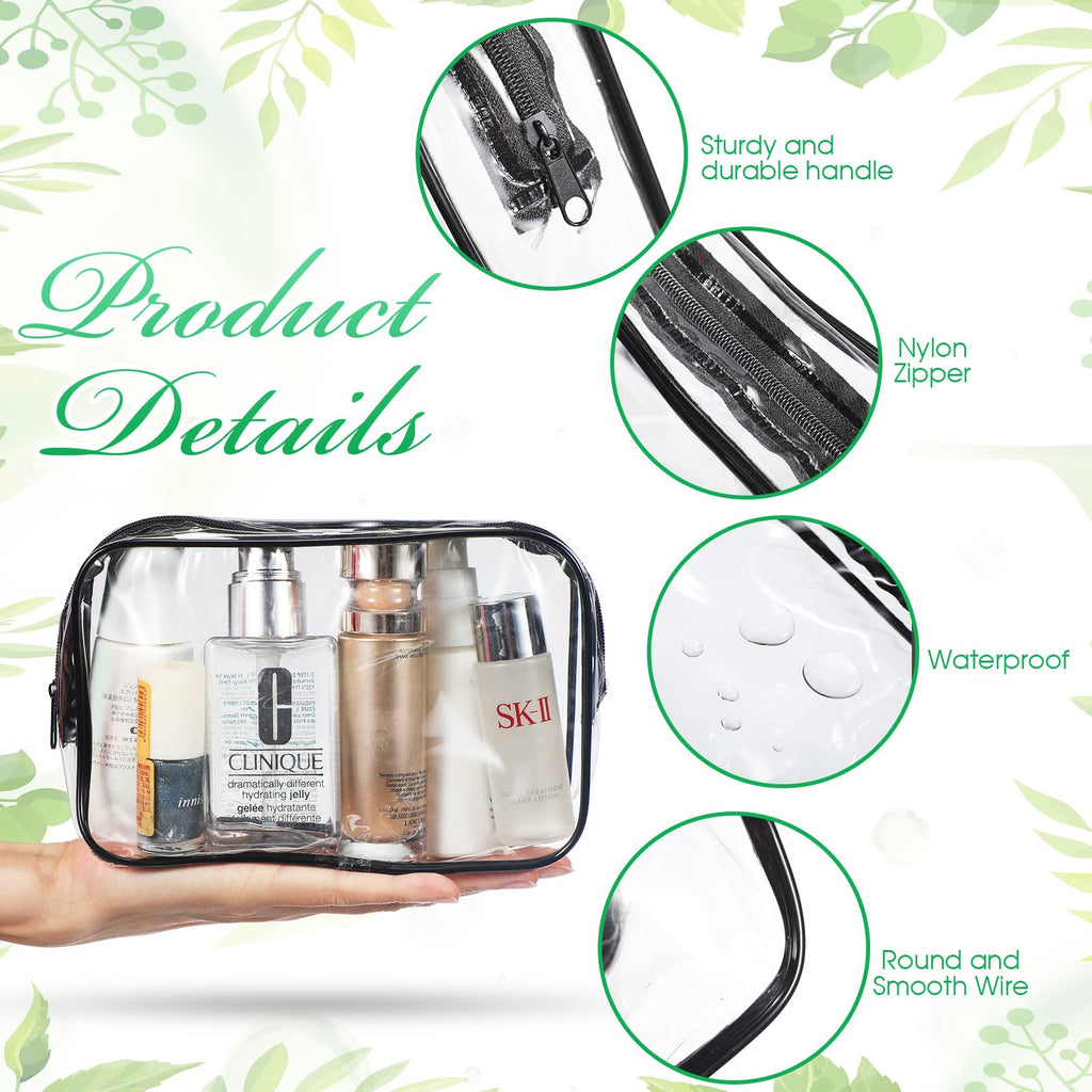 Reginary 28-Piece Clear Cosmetic Bags with Zipper | Transparent Travel Organizer