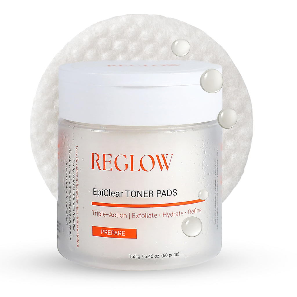 ReGlow EpiClear Toner Pads – PHA/AHA/BHA Exfoliating Pads with Niacinamide