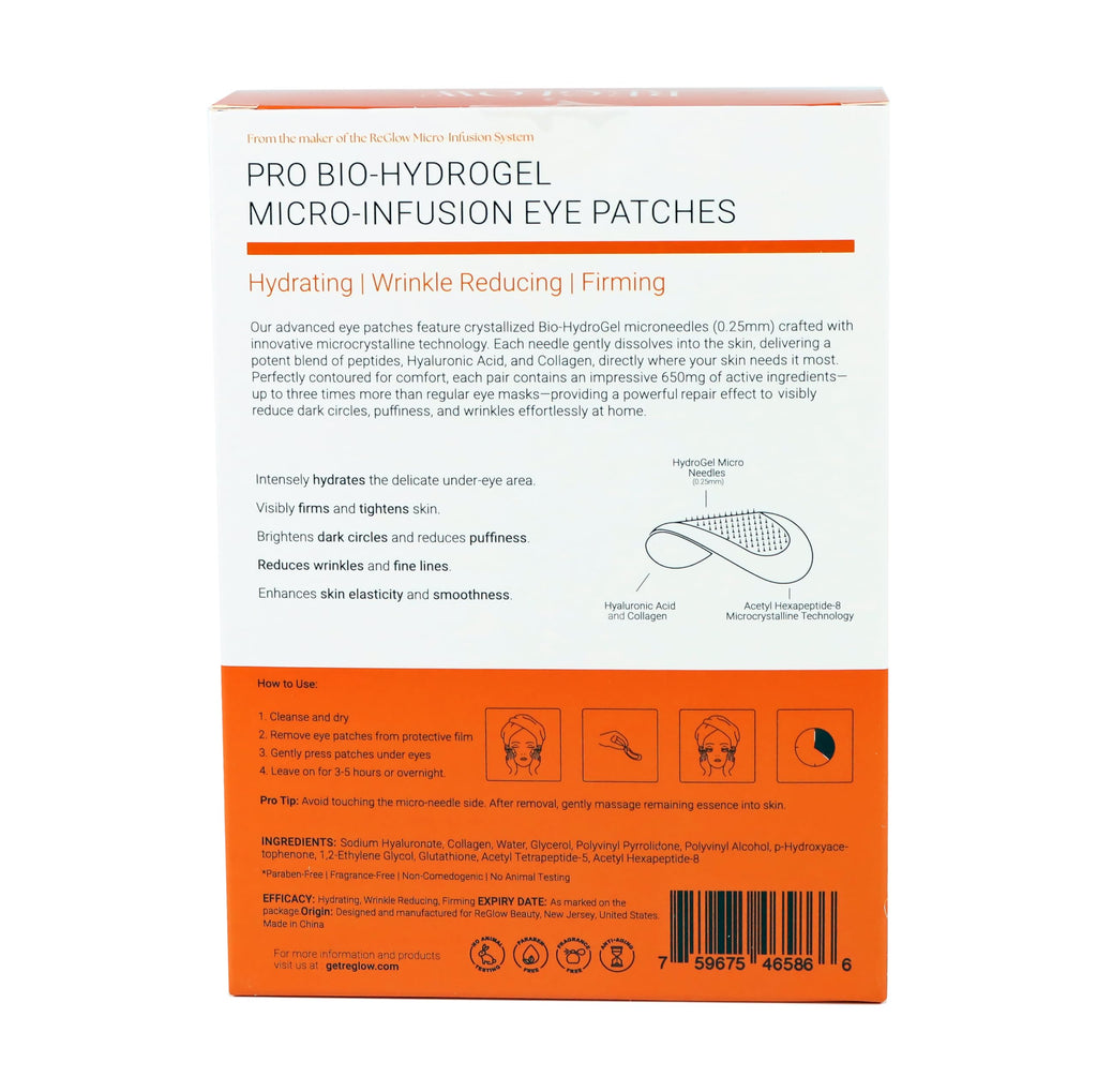 ReGlow Restore Microneedle Eye Patches – Overnight Smoothing with Hyaluronic Acid, Collagen & Peptides