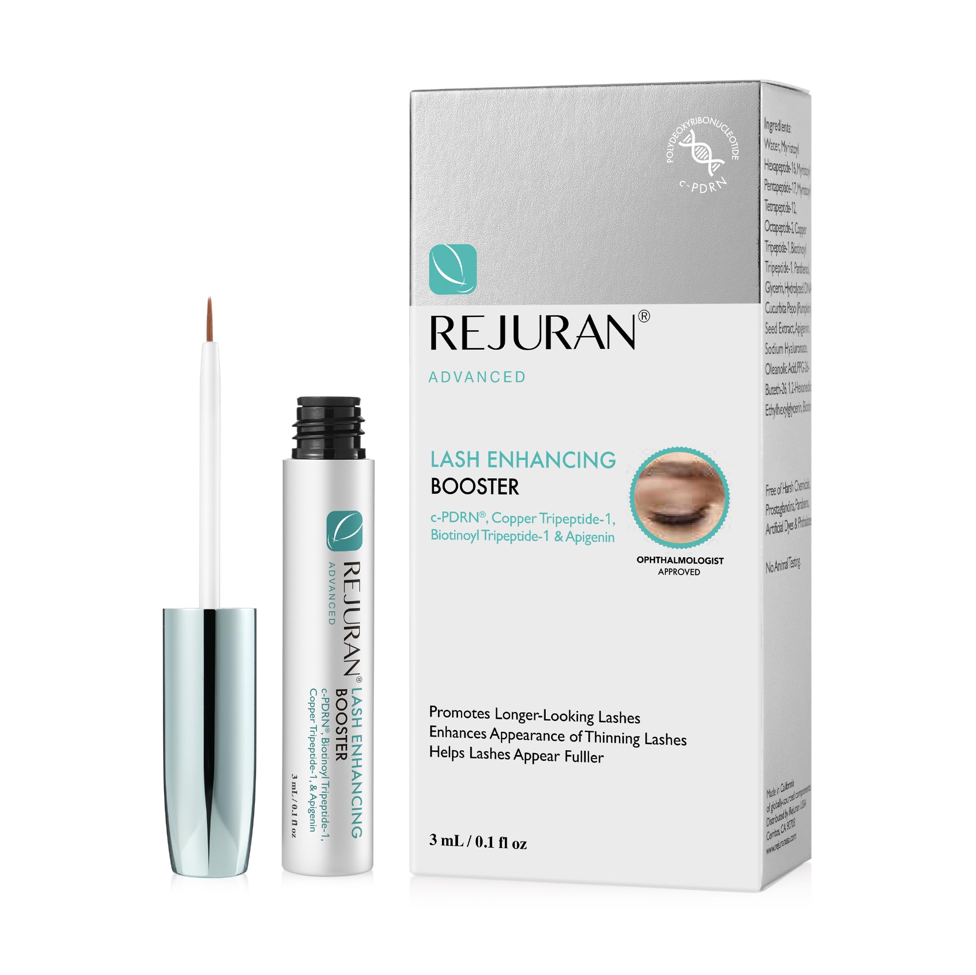 REJURAN Advanced Lash Enhancing Booster (3ml) – Fuller, Stronger Lashes with c-PDRN, Peptides & Biotin