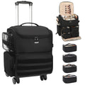Relavel Rolling Makeup Train Case on Wheels | 360° Spinner & 4 Clear Bags