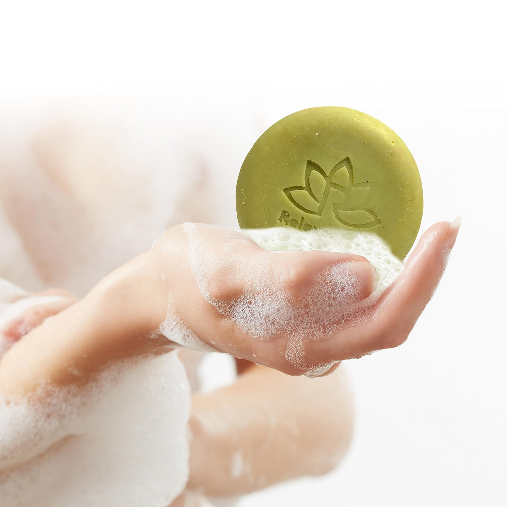 Relaxcation Olive Soap Bar – MADE IN USA, Organic Olive Oil & Leaves (3-Pack)