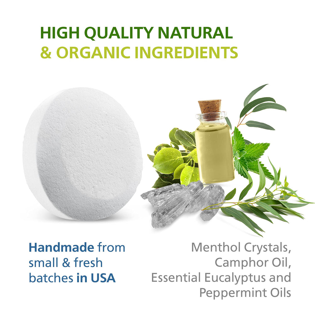 Relaxcation 18 Shower Steamers – Extra Strong, USA Made, Menthol-Camphor-Eucalyptus