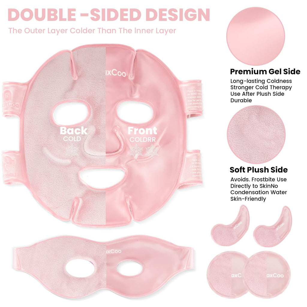 RelaxCoo Ice Face Eye Mask – Cold & Hot Gel Therapy for Dark Circles, Puffy Eyes & Headache Support