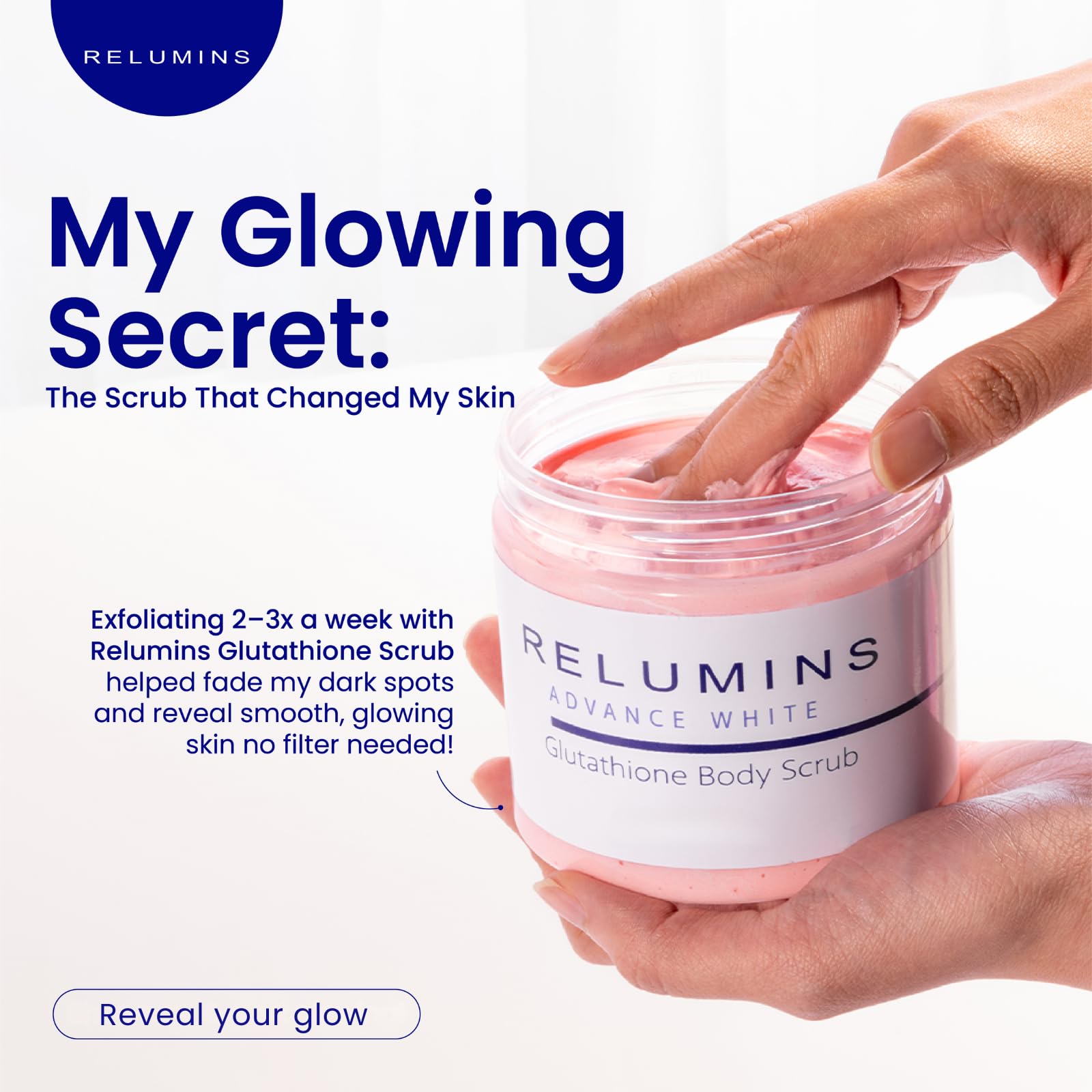 Relumins Premium Summer Body Scrub with Glutathione, Rosehip & Sea Salt – 400ml