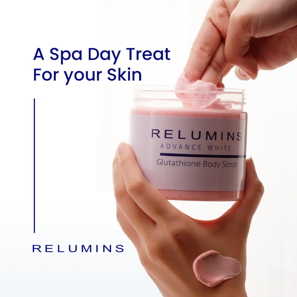 Relumins Premium Summer Body Scrub with Glutathione, Rosehip & Sea Salt – 400ml