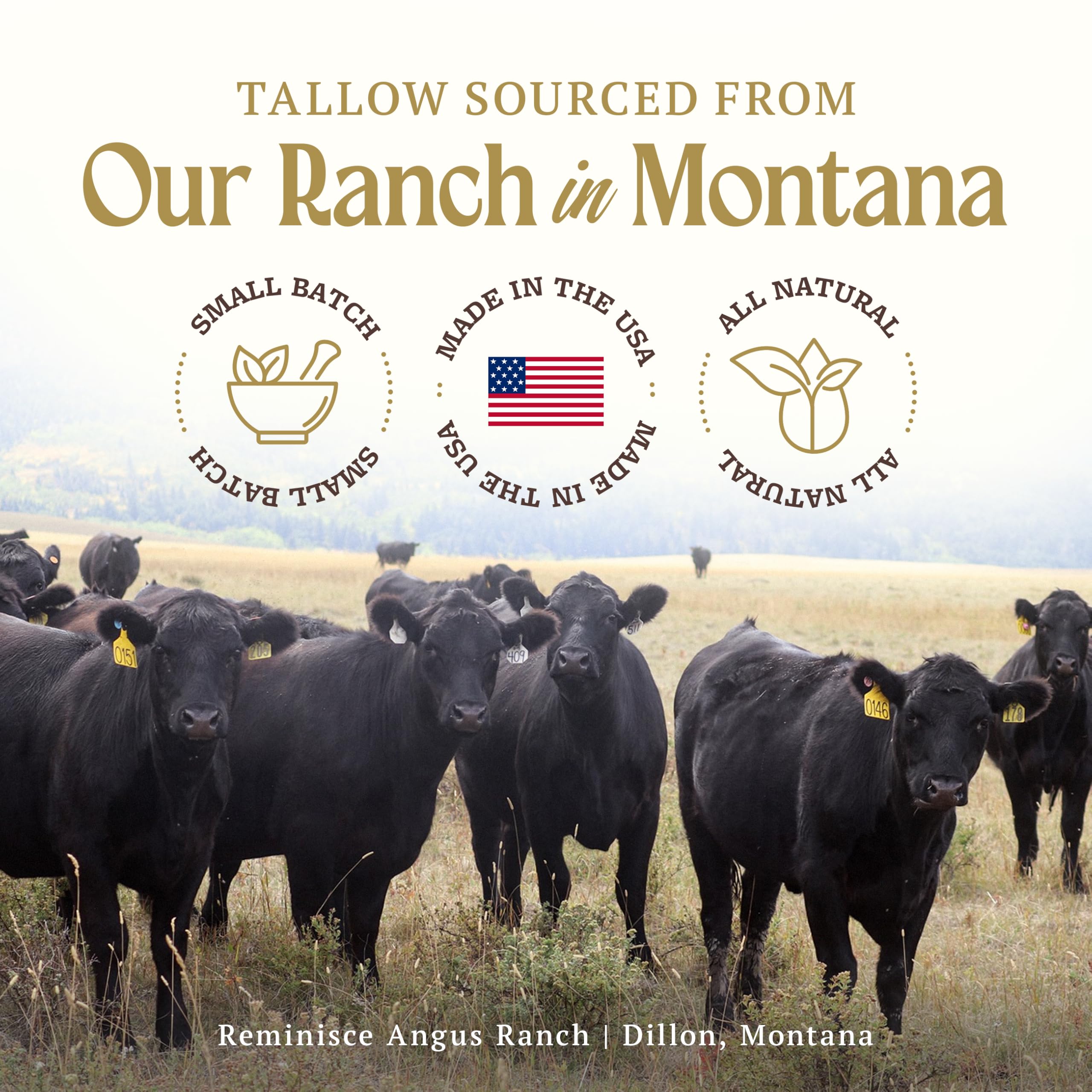 Reminisce Angus Ranch Whipped Tallow Balm — Lavender & Chamomile, Grass-Fed, USA