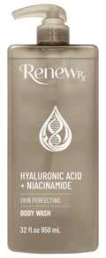 RENEW RX Hyaluronic Acid and Niacinamide Body Wash – Hydrating, Brightening, Vegan (32 oz)