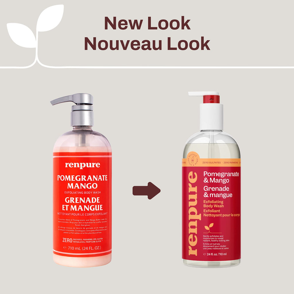 Renpure Originals Pomegranate & Mango Body Wash – 24 oz | Refreshing, Sulfate-Free & Cruelty-Free