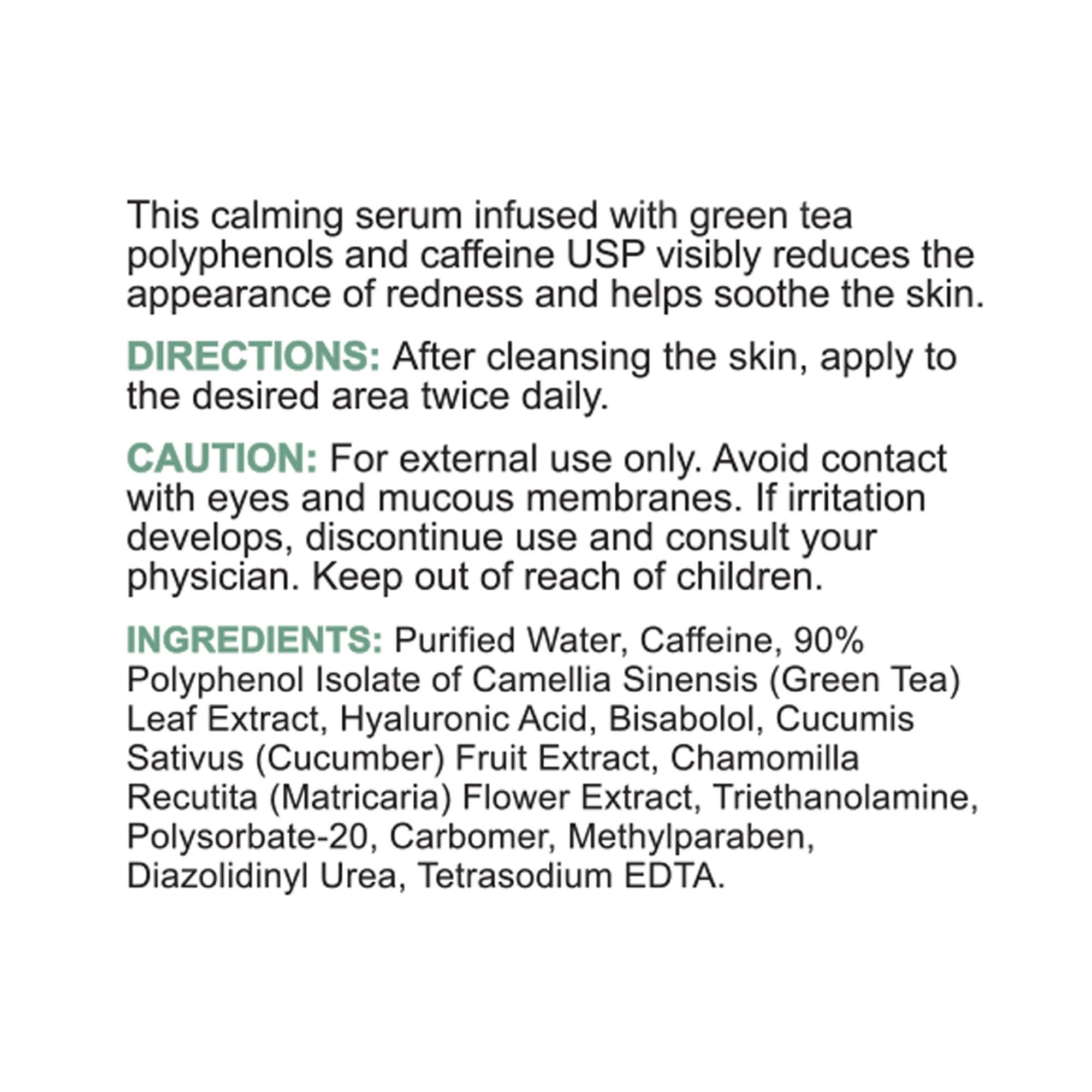 Replenix Medical-Grade Caffeine Fortified Calming Serum with Hyaluronic Acid for Sensitive Skin | 1 Fl. Oz