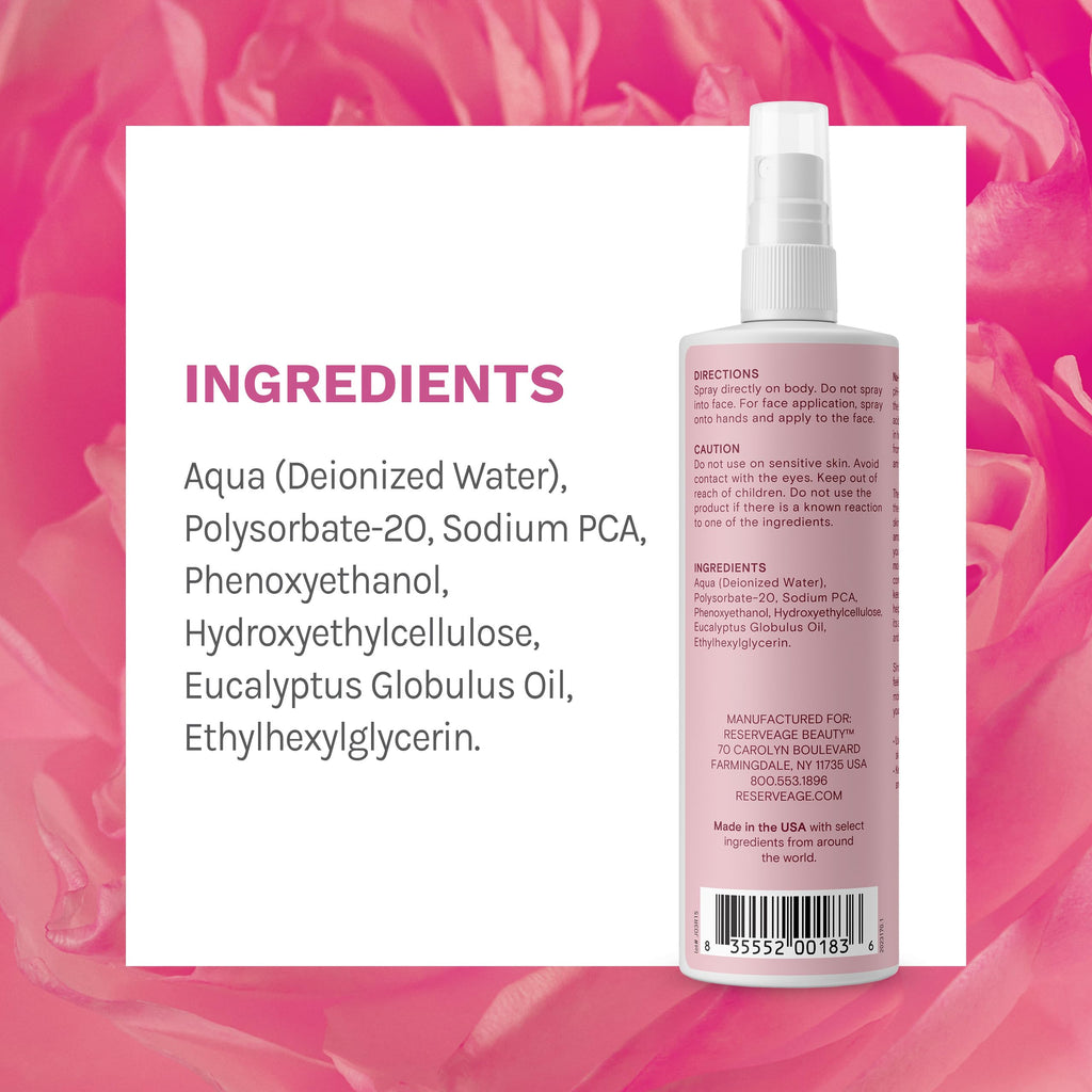 Reserveage Na-PCA Spray - Moisturizing Body Mist for Dry Skin - Face Moisturizer for Women with Eucalyptus Oil - 8 Fl Oz (Pack of 2)