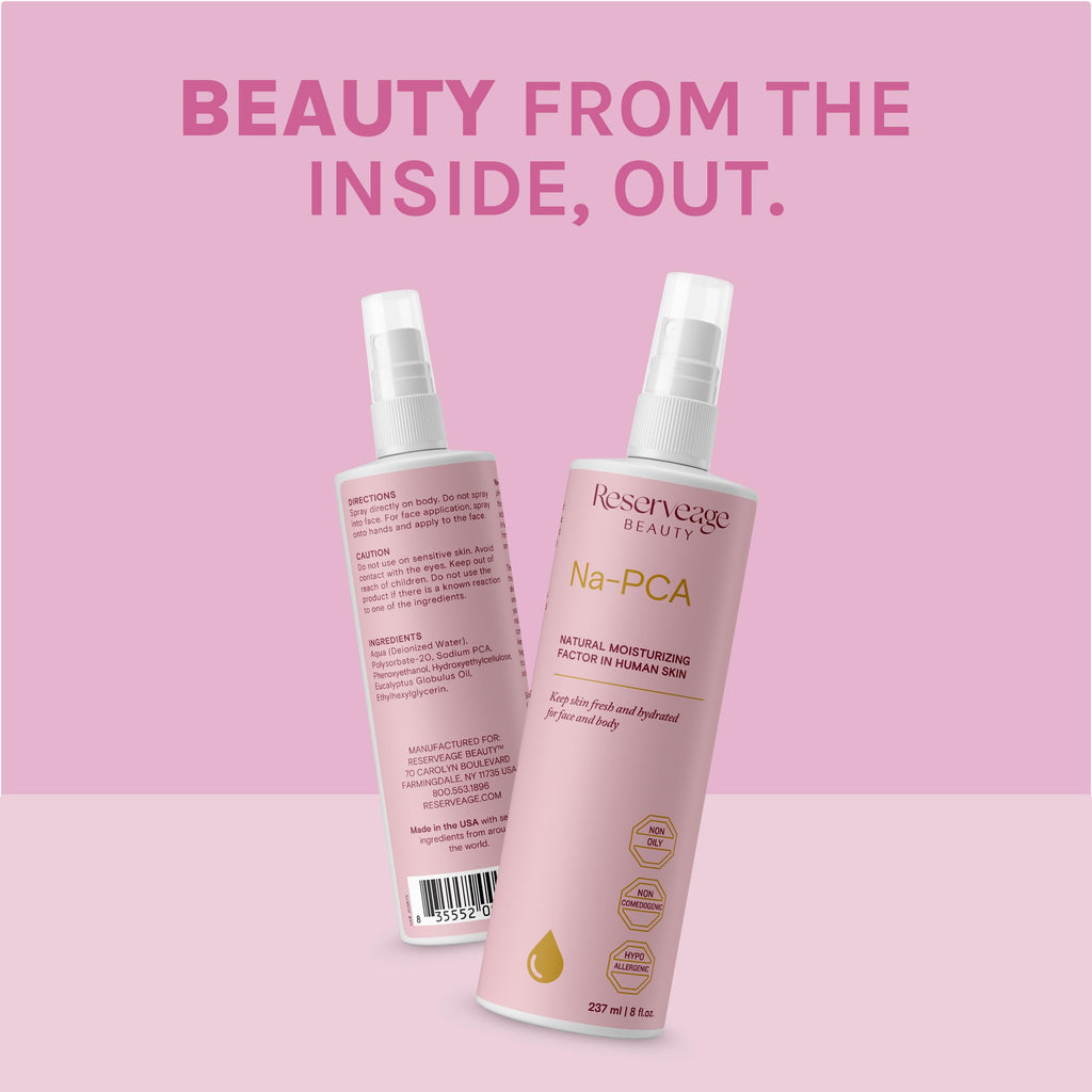 Reserveage Na-PCA Spray - Moisturizing Body Mist for Dry Skin - Face Moisturizer for Women with Eucalyptus Oil - 8 Fl Oz (Pack of 2)