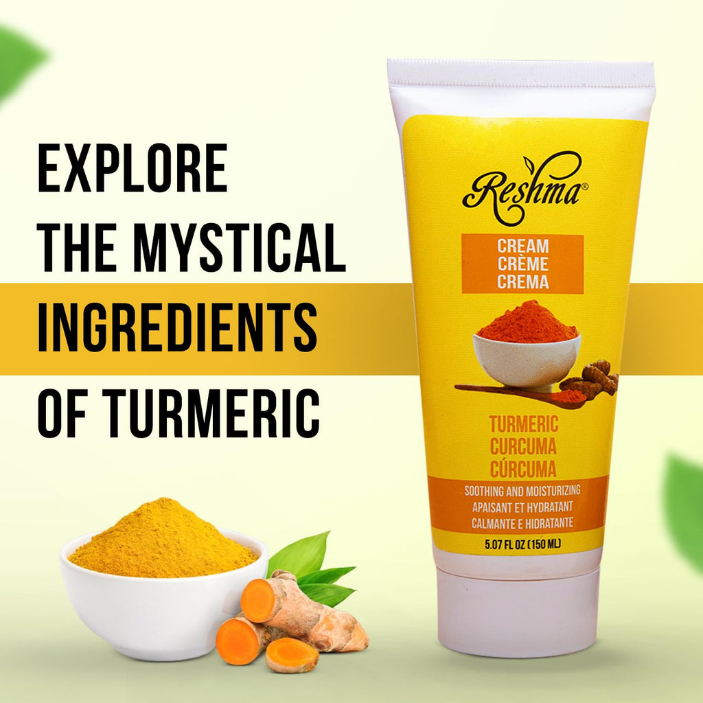 Reshma Beauty Turmeric Cream – Hydrating Face & Body for Normal to Dry Skin, Dye-Free, 5.07 oz
