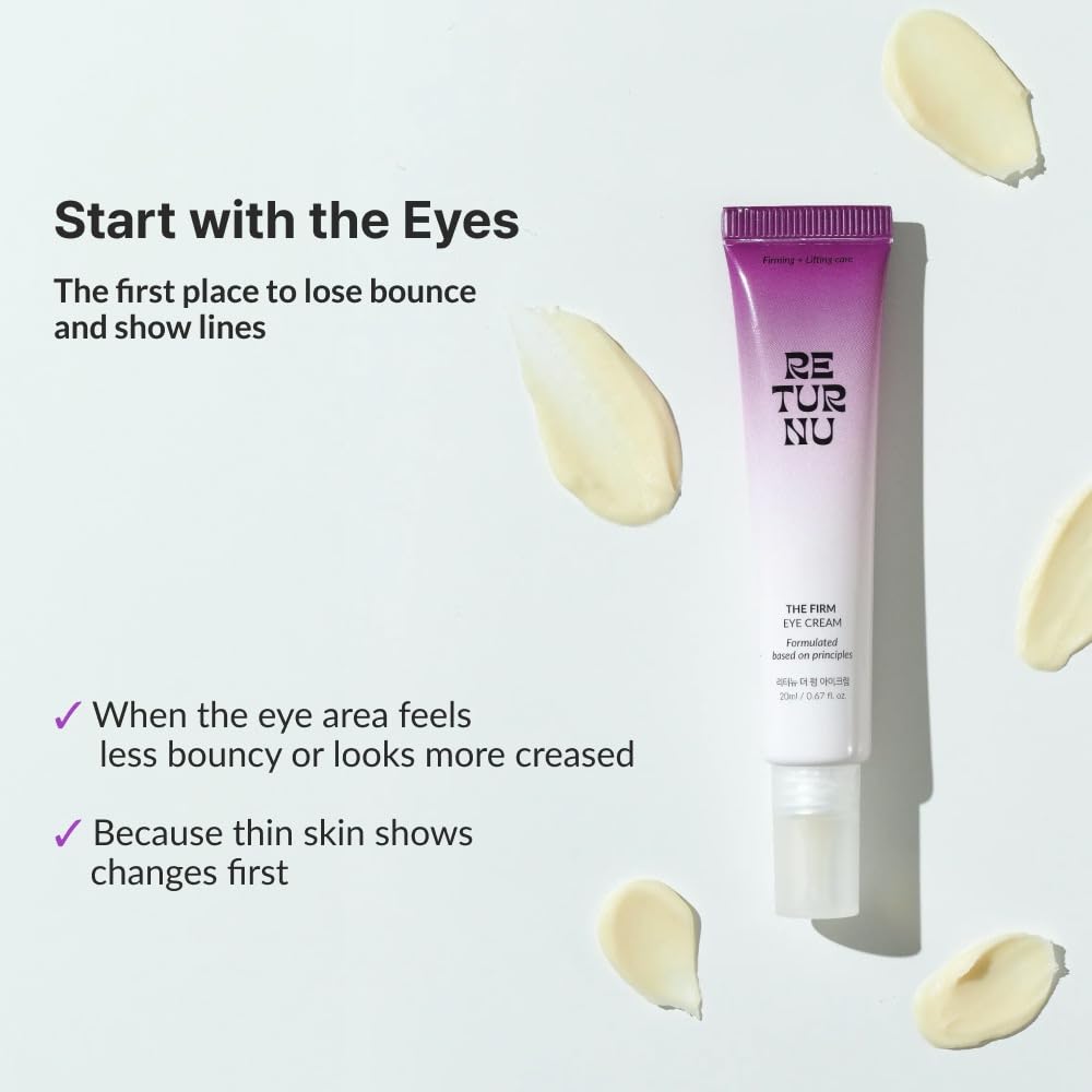 RETURNU The Firm Eye Cream – Bakuchiol, Copper Peptides & Korean Thistle, Vegan Anti-Wrinkle & Firming (20ml)