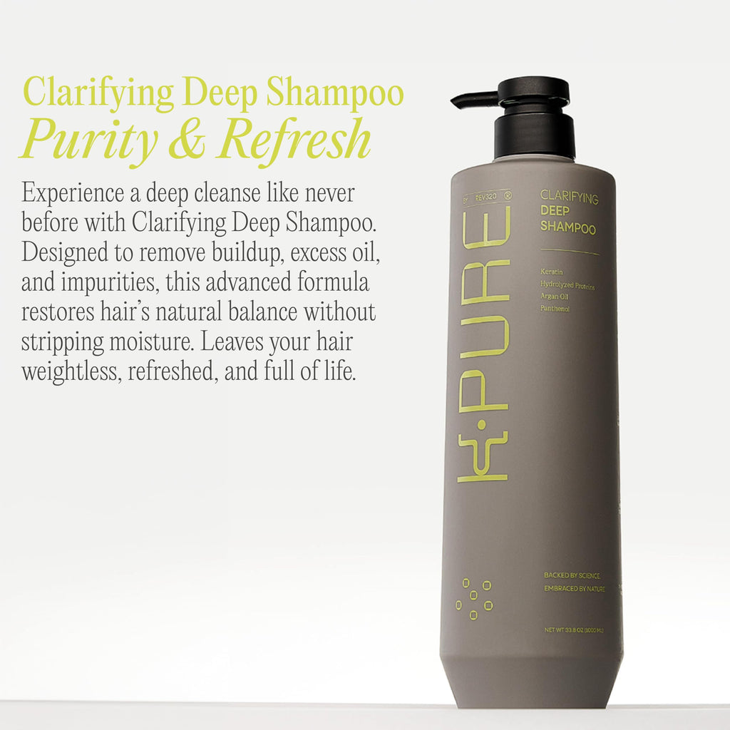 Rev320 Clarifying Deep Shampoo by K-Pure — Sulfate & Paraben Free, Deep Cleansing for Buildup
