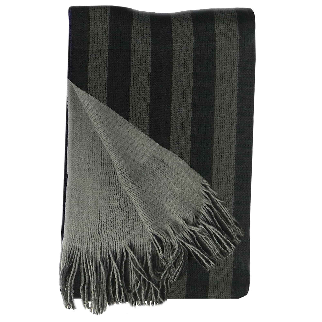 Sock Stack Mens Reversible Stripe Design Scarf Soft Woven Acrylic Winter Accessory