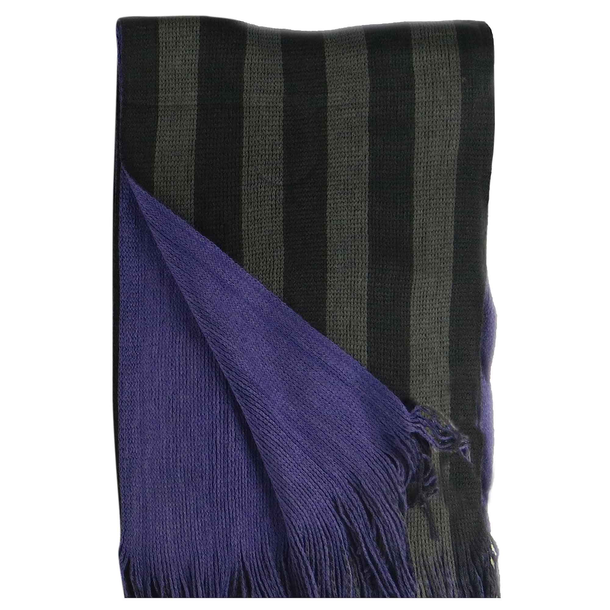 Sock Stack Mens Reversible Stripe Design Scarf Soft Woven Acrylic Winter Accessory