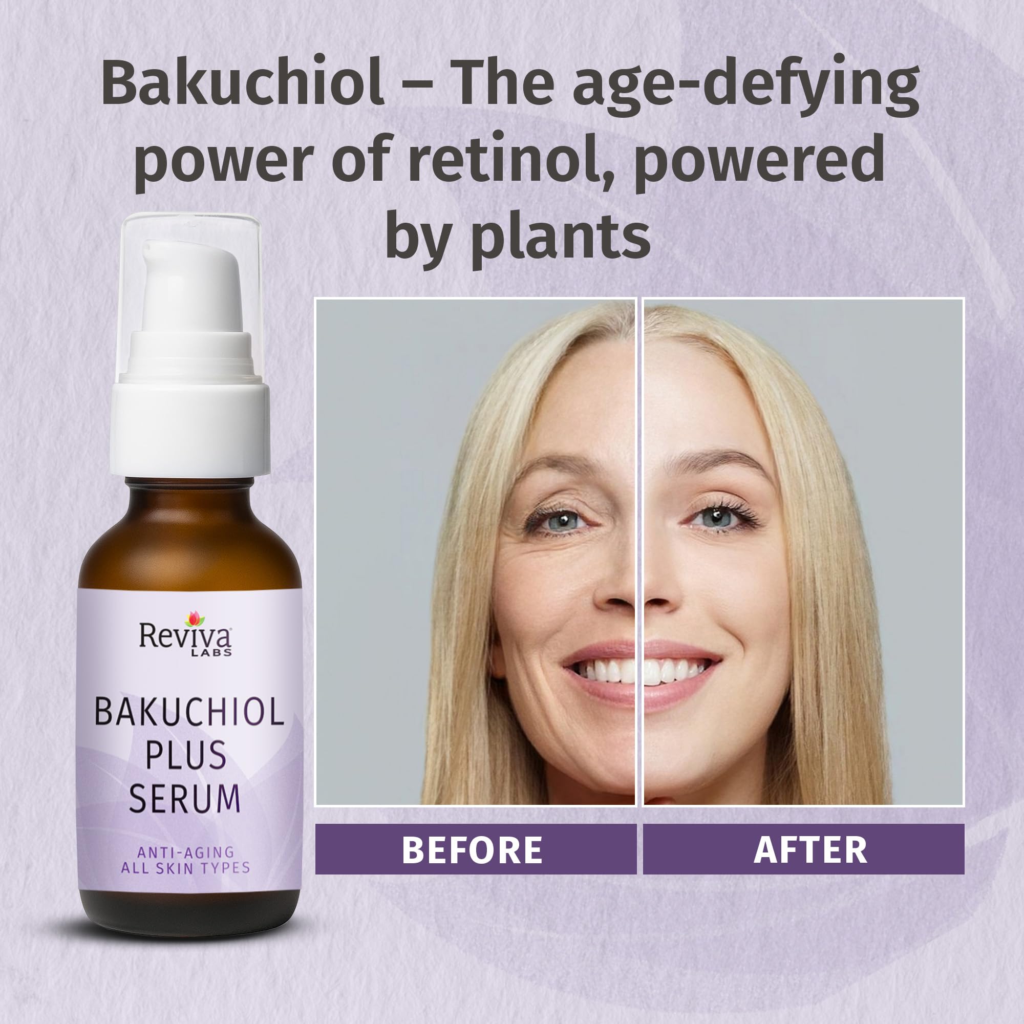 Reviva Labs Bakuchiol Serum – Natural Retinol Alternative with Alfalfa & Artichoke, Hydrating 1 Fl Oz