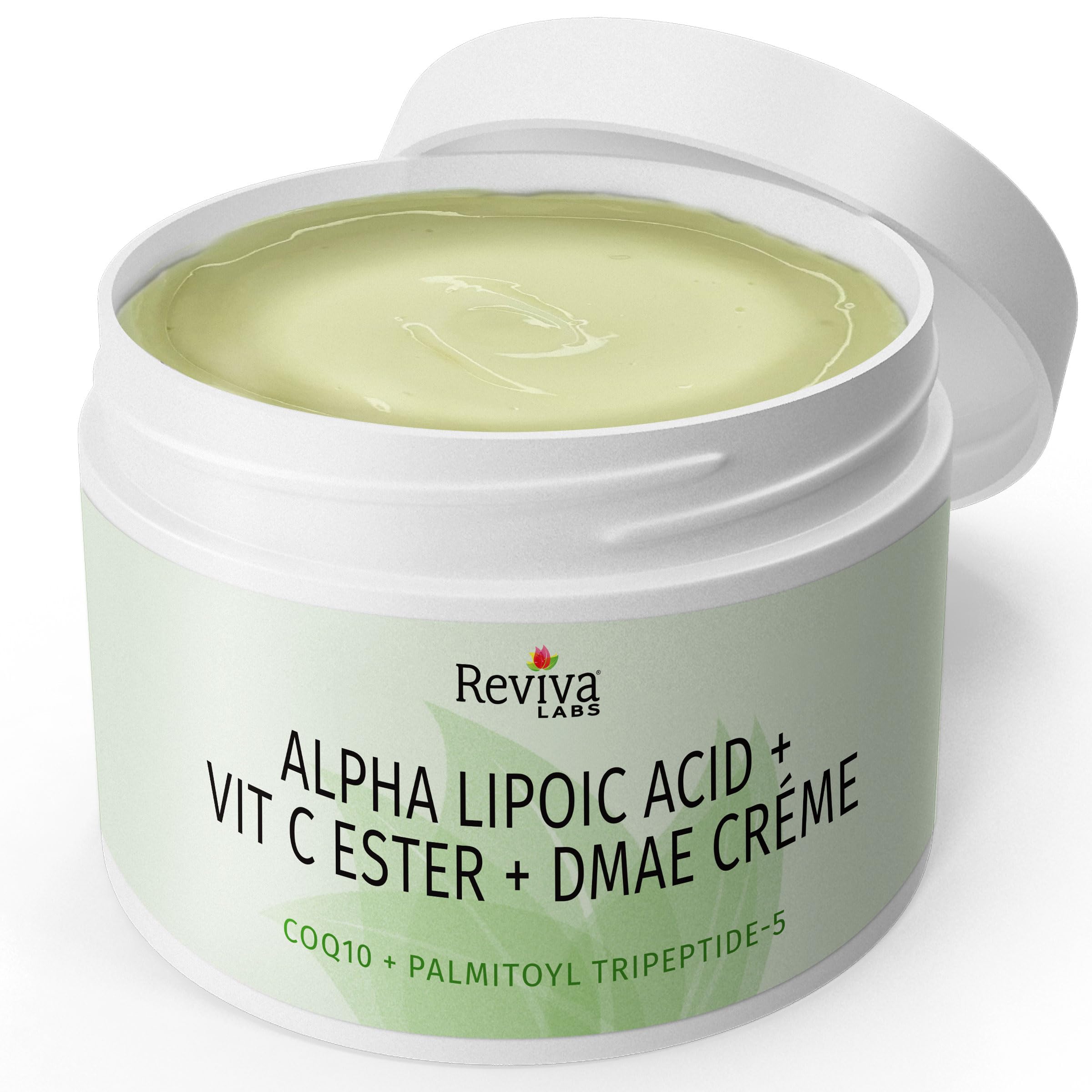 Reviva Labs DMAE Cream with Alpha Lipoic Acid & Vitamin C Ester – Firming Face & Neck Cream (3-Pack, 2 oz Each)