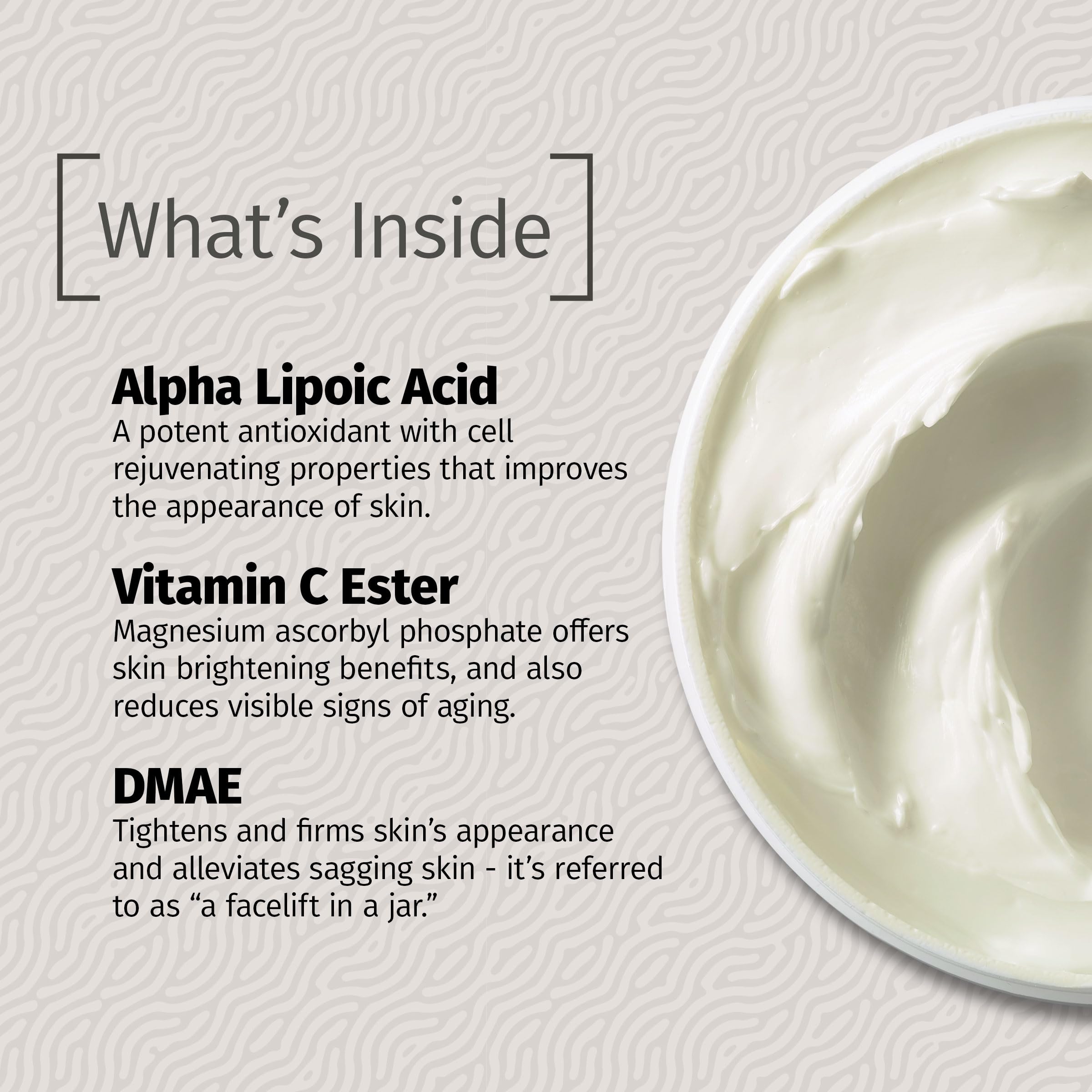 Reviva Labs DMAE Cream with Alpha Lipoic Acid & Vitamin C Ester – Firming Face & Neck Cream (3-Pack, 2 oz Each)