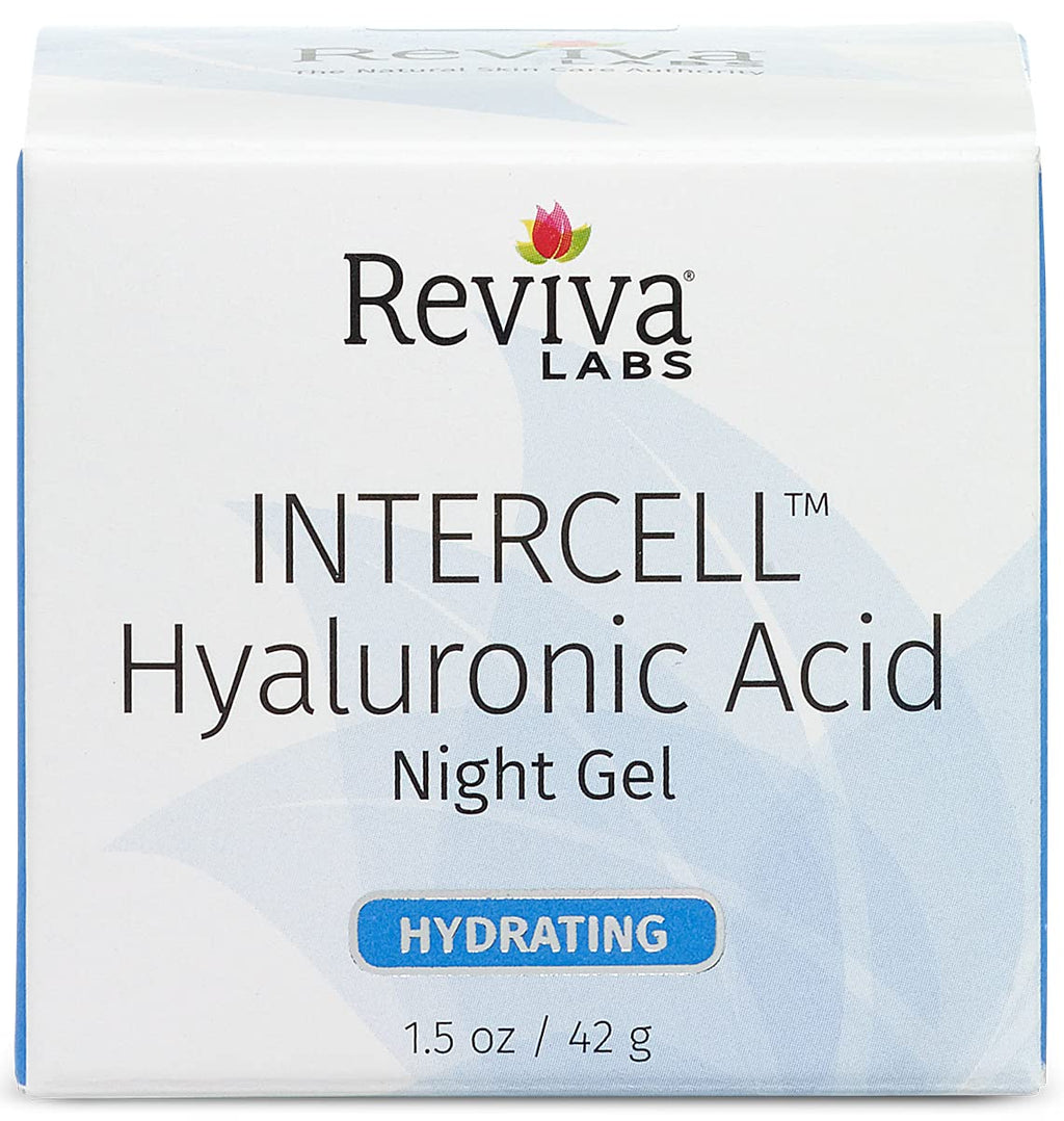 Reviva Labs Intercell Night Gel with Hyaluronic Acid – Hydration & Skin Support, 1.25 oz