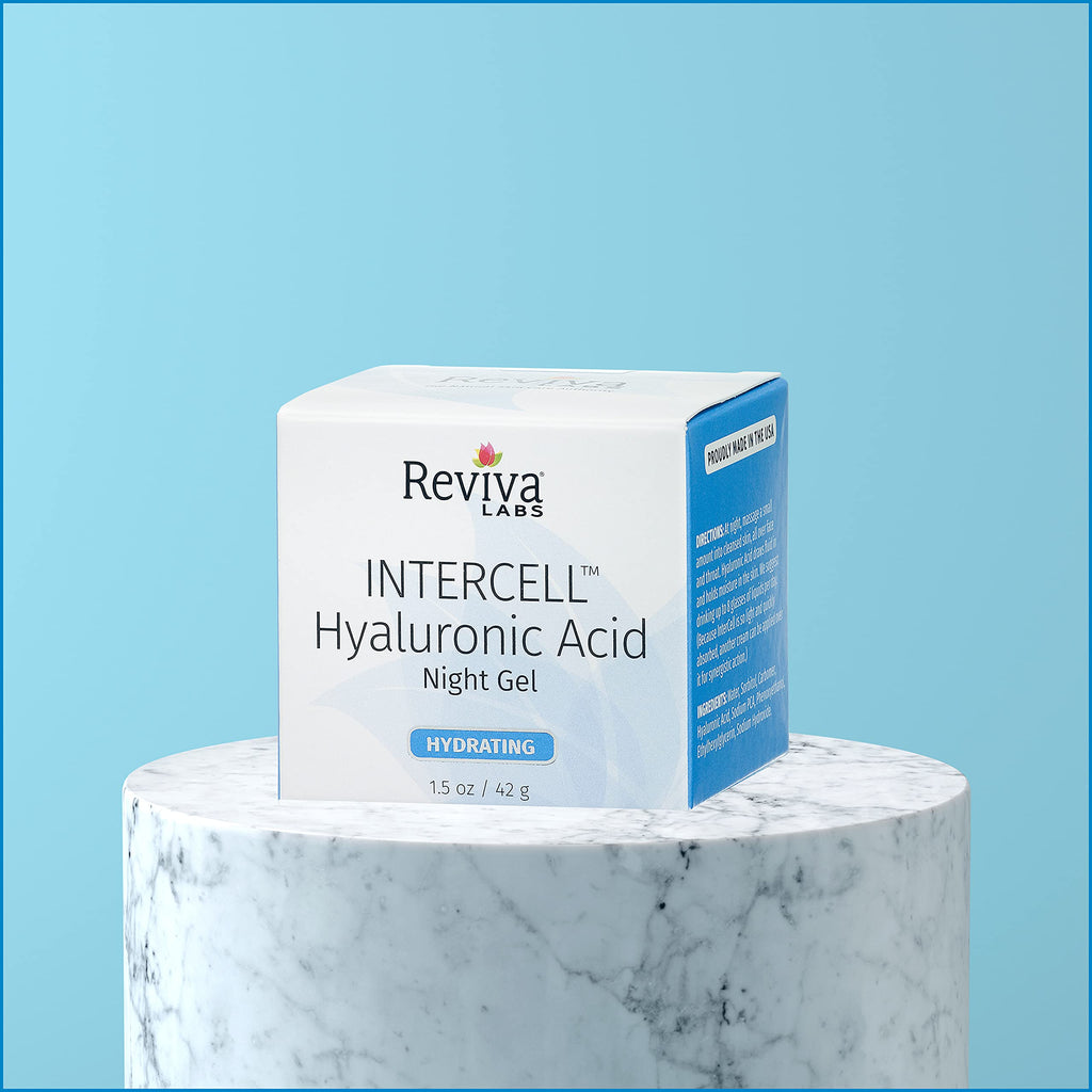 Reviva Labs Intercell Night Gel with Hyaluronic Acid – Hydration & Skin Support, 1.25 oz