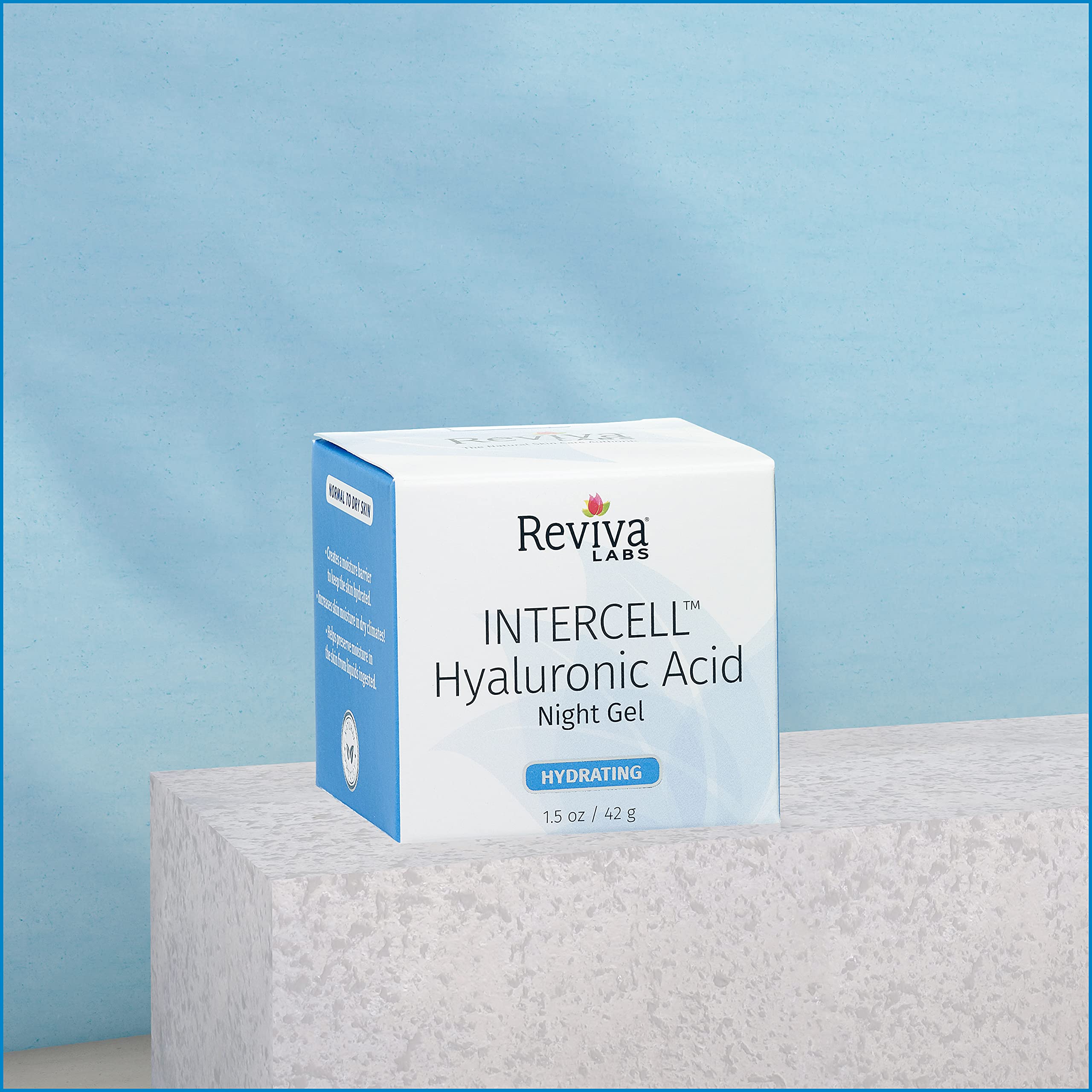 Reviva Labs Intercell Night Gel with Hyaluronic Acid – Hydration & Skin Support, 1.25 oz