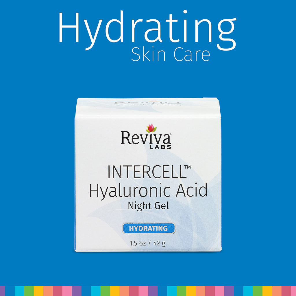 Reviva Labs Intercell Night Gel with Hyaluronic Acid – Hydration & Skin Support, 1.25 oz