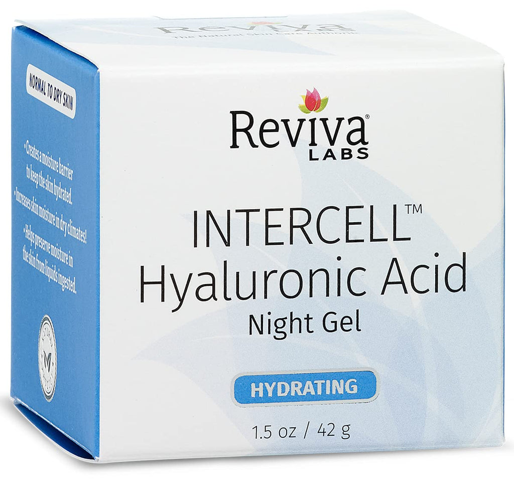 Reviva Labs Intercell Night Gel with Hyaluronic Acid – Hydration & Skin Support, 1.25 oz
