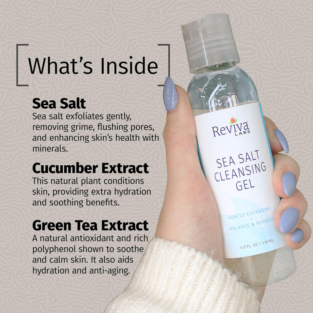 Reviva Labs Sea Salt Face Wash – Gentle Daily Cleanser for All Skin Types (4 fl oz)