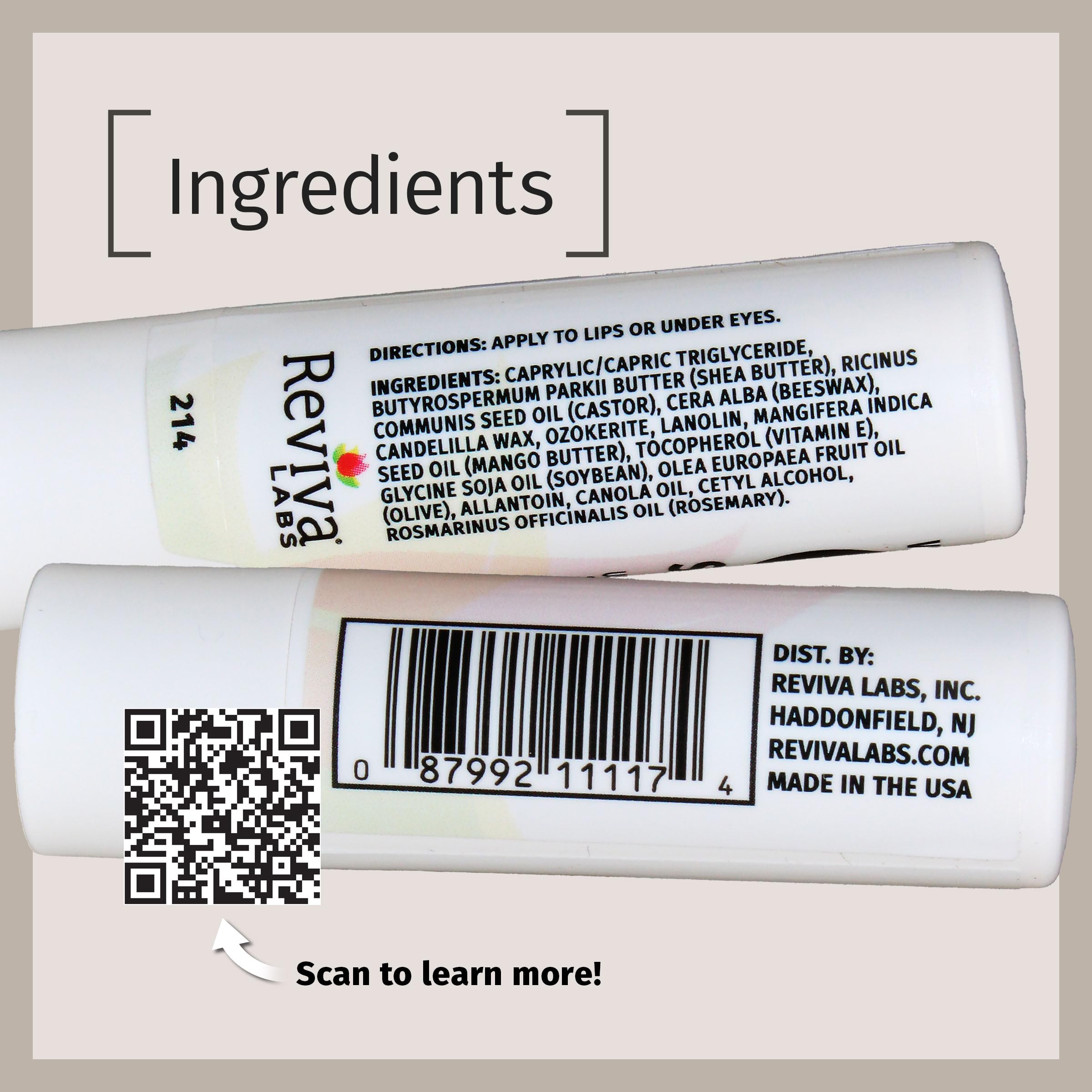 Reviva Labs Vitamin E Stick – Hydrating Lip Balm & Under-Eye Care (Pack of 12)