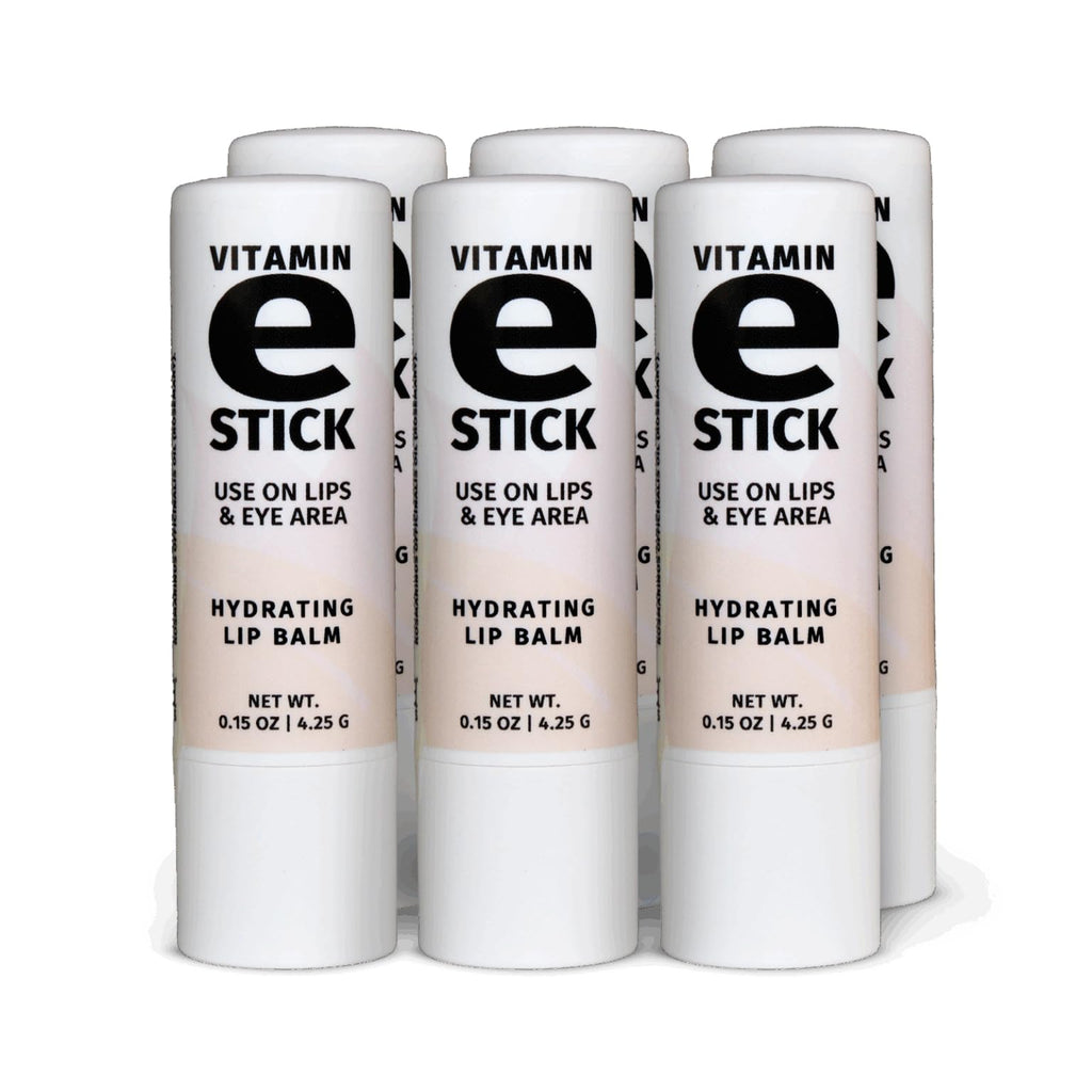 Reviva Labs Vitamin E Stick – Hydrating Lip Balm for Lips & Under-Eye Care | Beeswax, Shea Butter & Allantoin | Pack of 6