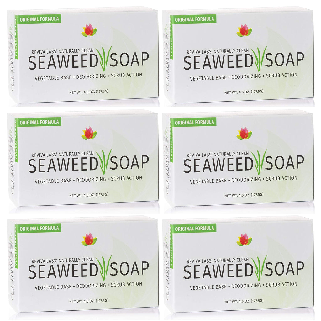 Reviva Seaweed Soap 6 Pack – Organic Exfoliating Bar for Face & Body | Made in USA