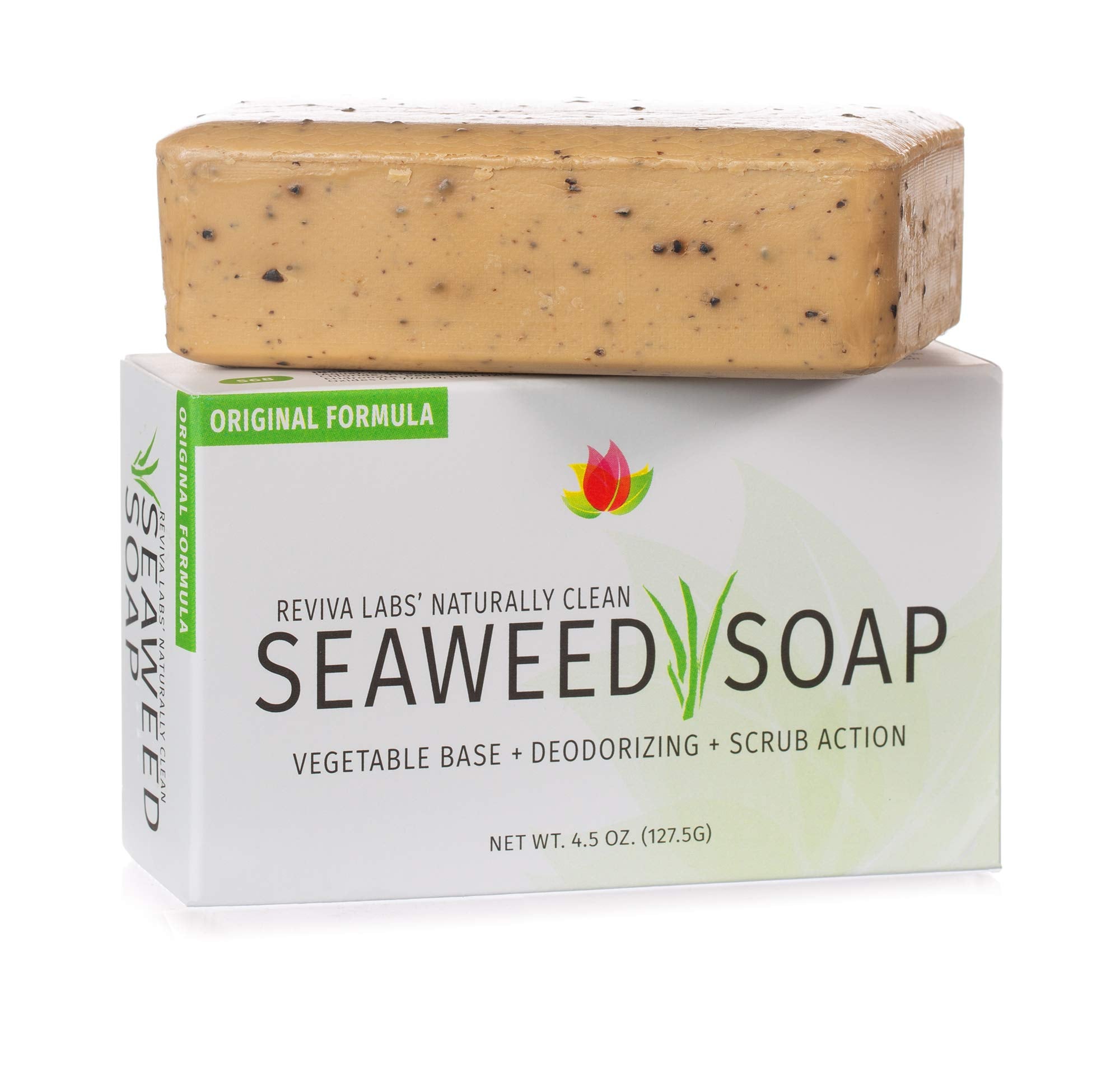 Reviva Seaweed Soap 6 Pack – Organic Exfoliating Bar for Face & Body | Made in USA