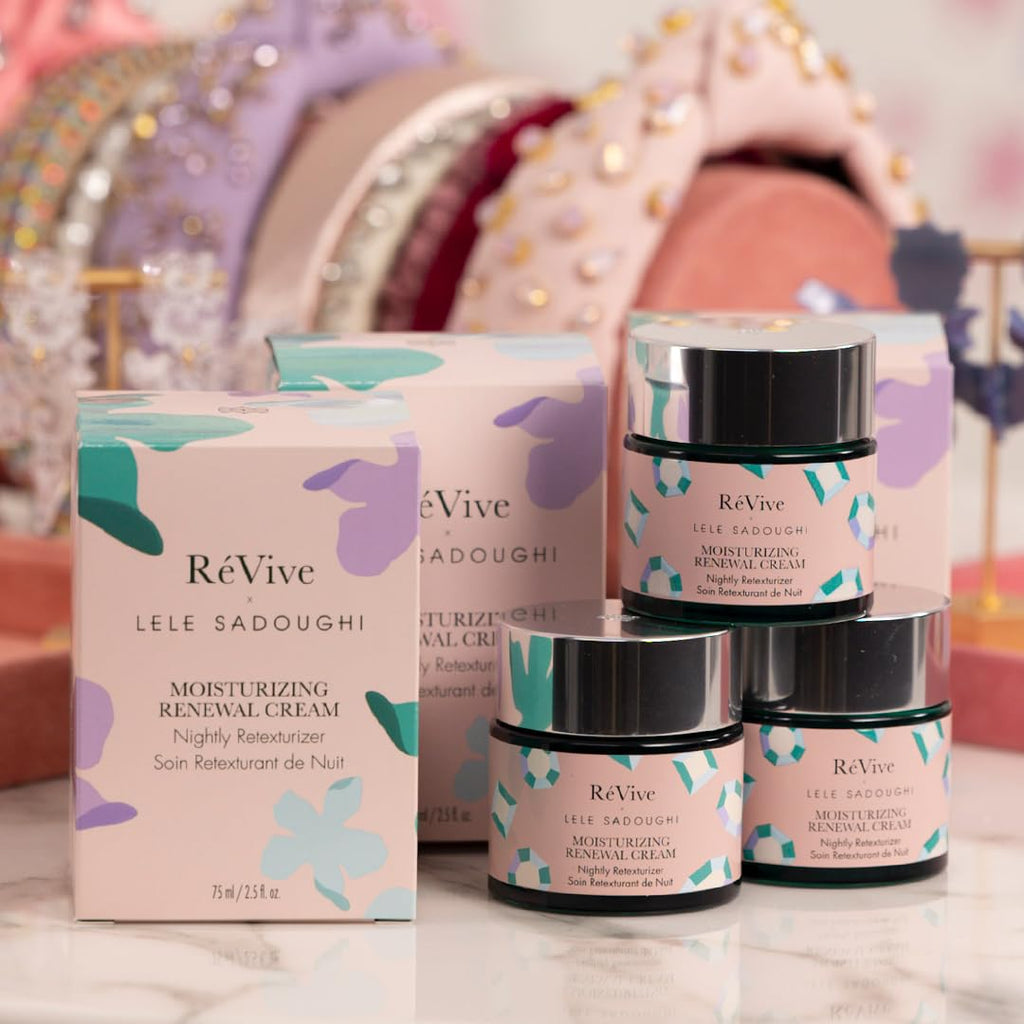 RéVive X Lele Sadoughi Renewal Night Cream ArtJar – Gentle Exfoliating Hydration, 2.5oz