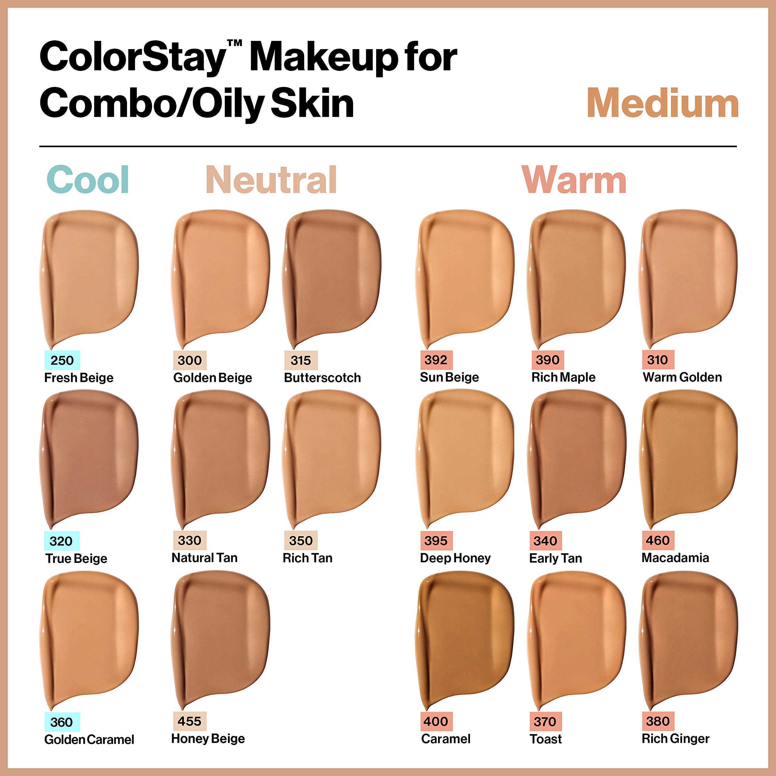 Revlon ColorStay Liquid Foundation for Combination & Oily Skin – SPF 15, Walnut 500, 1 oz | Longwear Matte Finish