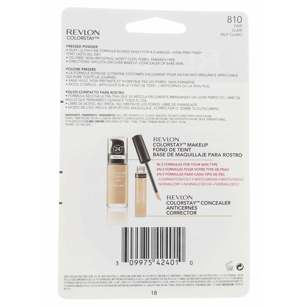 Revlon ColorStay Pressed Powder Fair 810 — 0.3 oz (Pack of 4) | Matte Finish, 16-Hour Wear