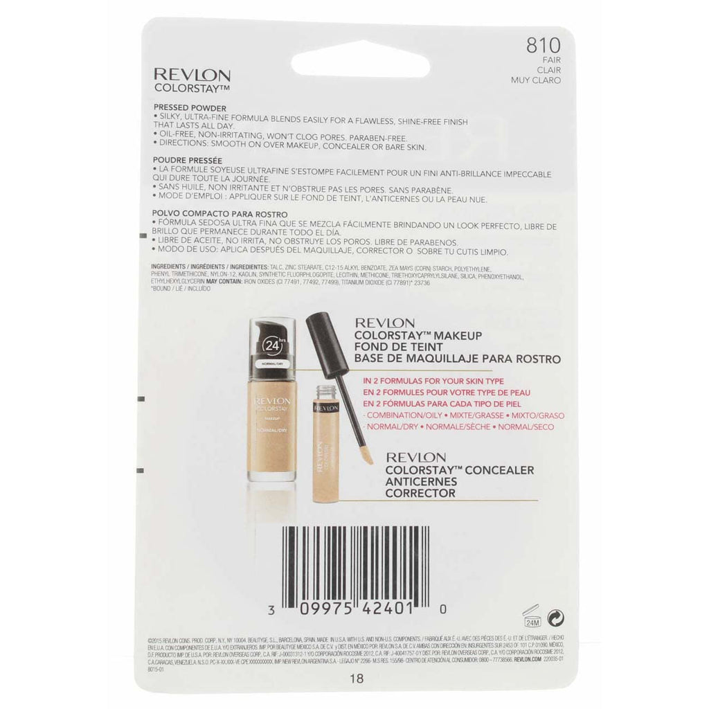 Revlon ColorStay Pressed Powder Fair 810 — 0.3 oz (Pack of 4) | Matte Finish, 16-Hour Wear