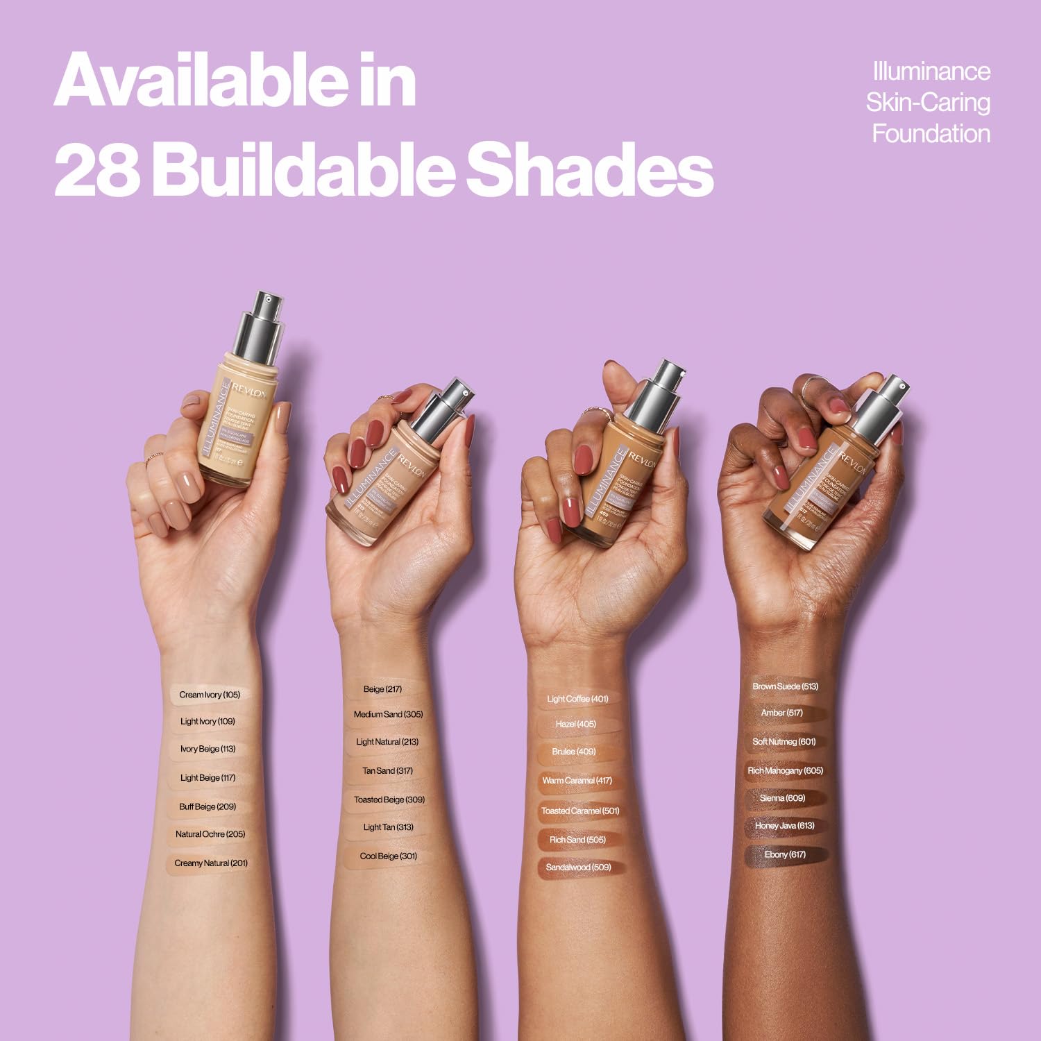 Revlon Illuminance Foundation – Hyaluronic Hydration, Medium Coverage, 28 Shades (Buff Beige 209)