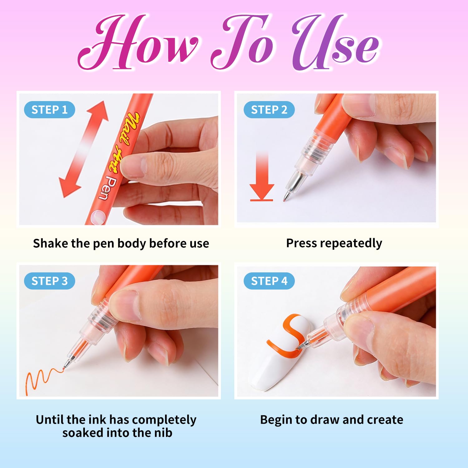 RFENLY 12-Color Nail Art Pens Set – 0.5mm Precision Tip for DIY Nail Design
