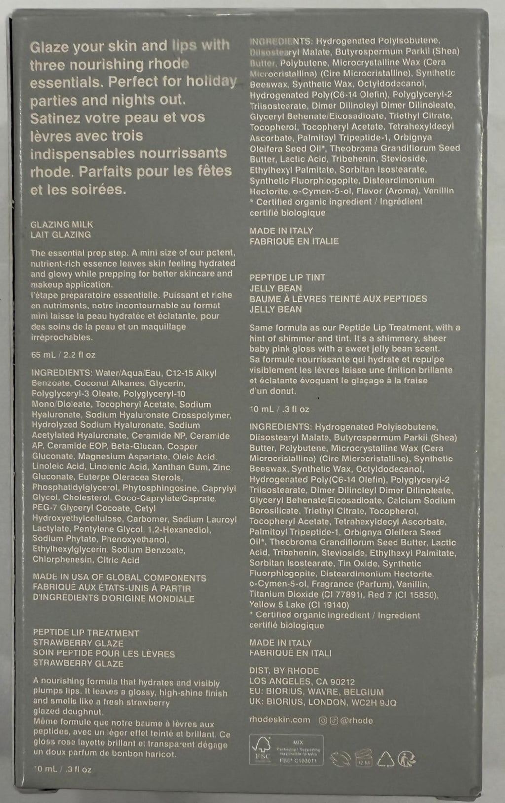 Rhode Glazed Trio Set: Glazing Milk, Strawberry Glaze Lip Treatment & Jelly Bean Lip Tint