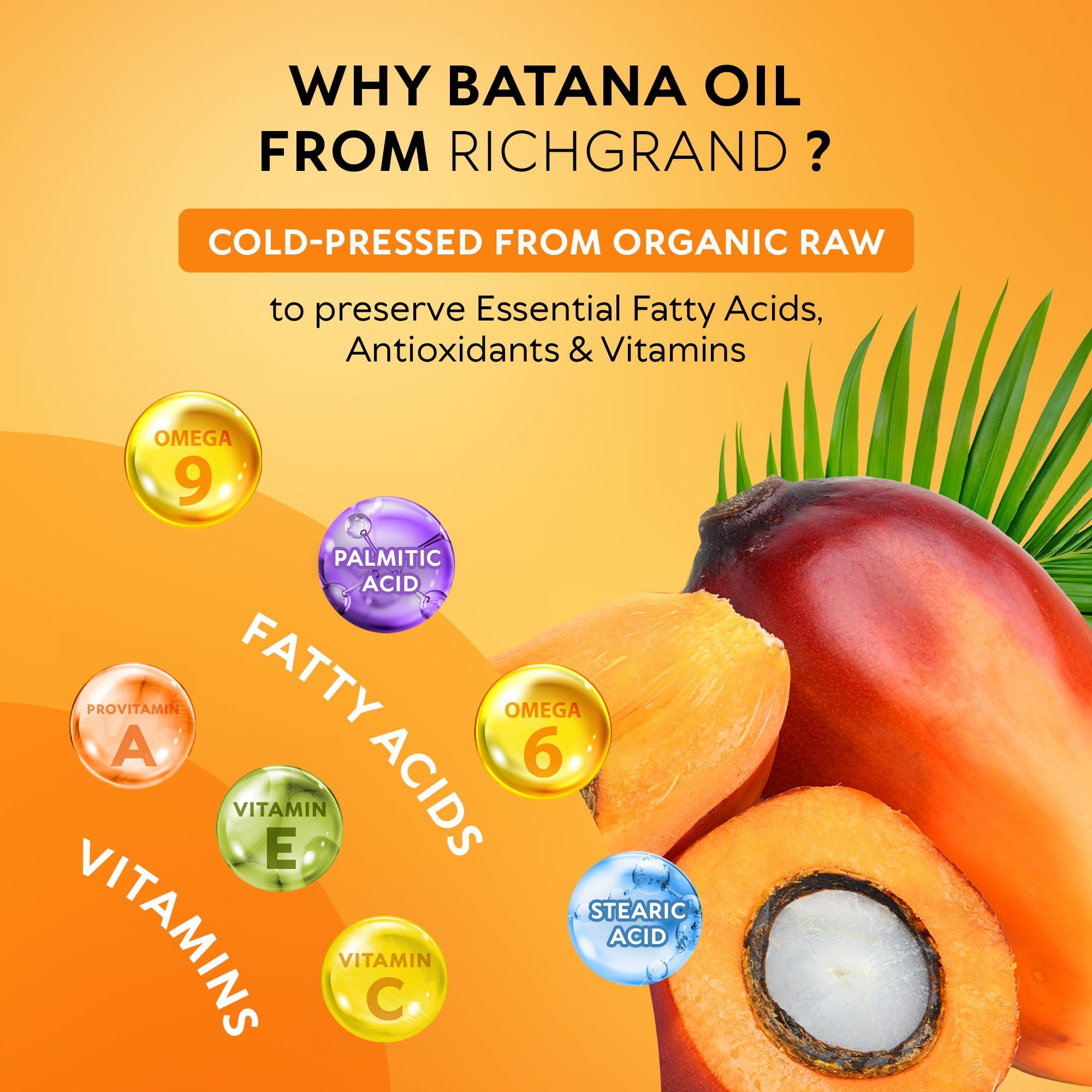 RICHGRAND Batana Oil – 100% Raw Unrefined Batana Butter for Hair & Skin (5.3 oz)