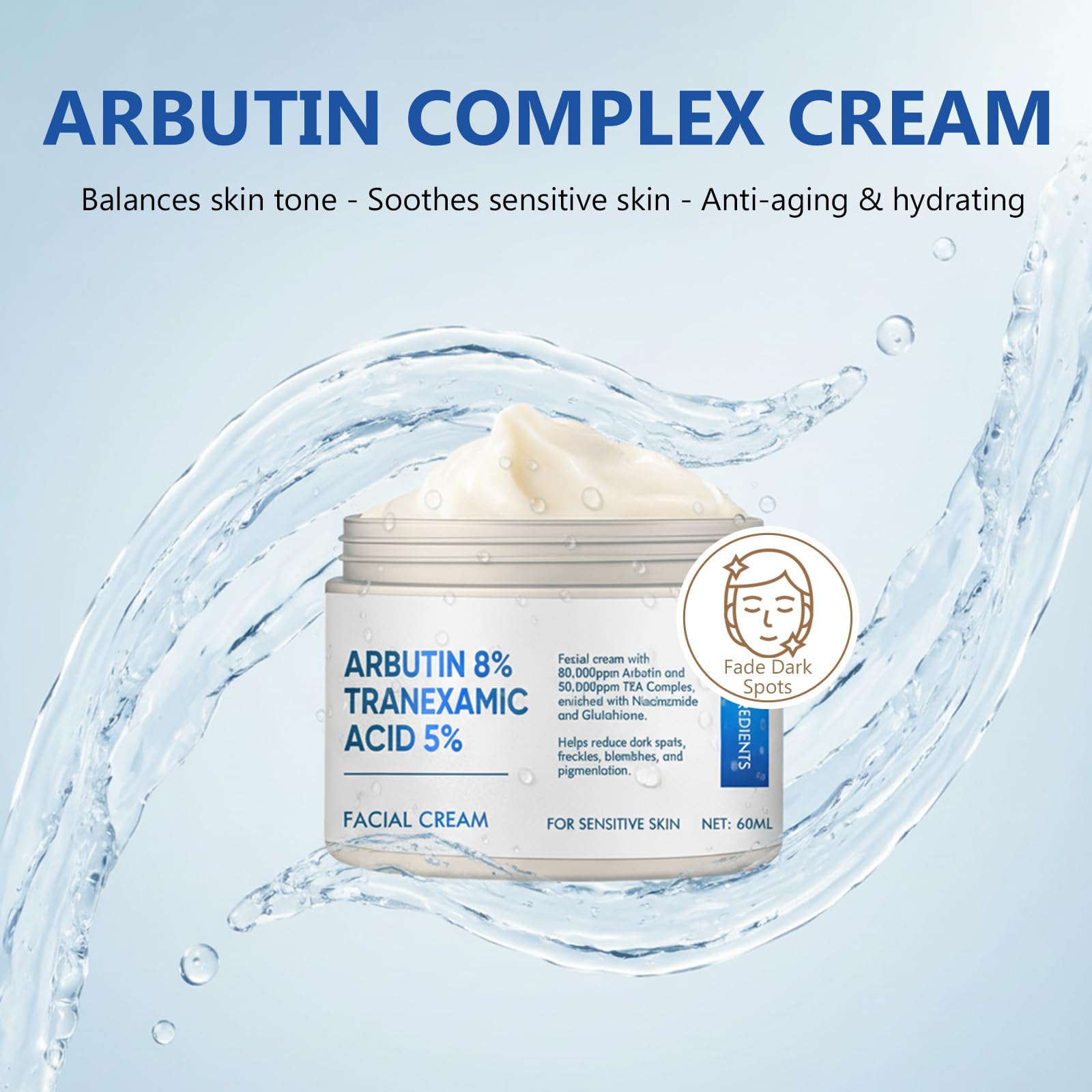 Richie House 8% Arbutin + 5% Tranexamic Acid Cream – 60ml Brightening Treatment