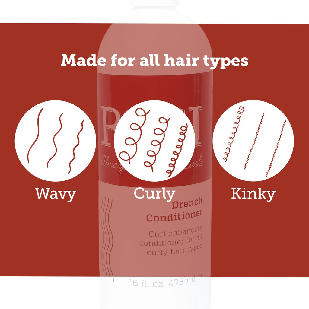 RICI 16oz Drench Conditioner for Curly Hair – Frizz Control, Hydration & Curl Enhancement | Made in USA