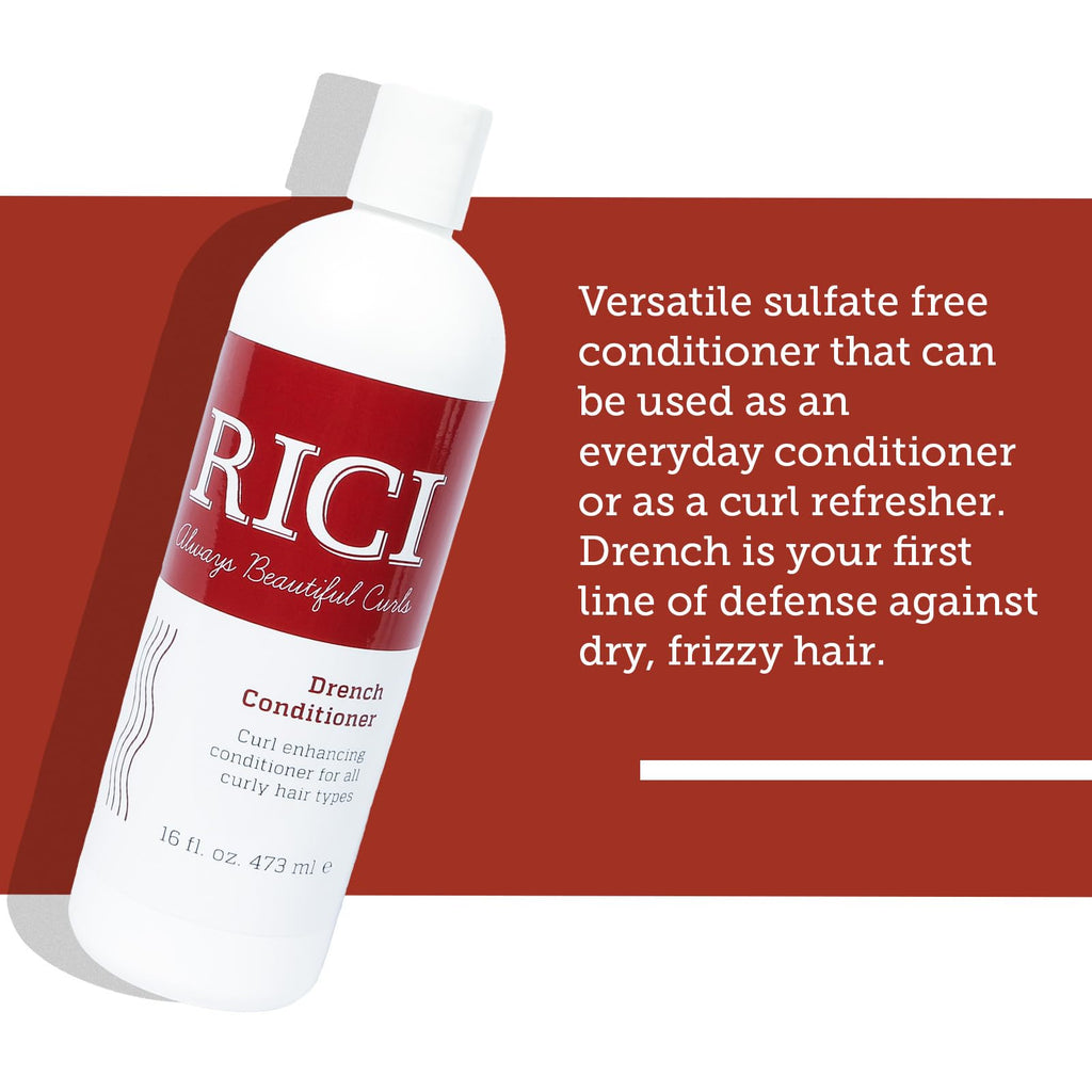 RICI 16oz Drench Conditioner for Curly Hair – Frizz Control, Hydration & Curl Enhancement | Made in USA