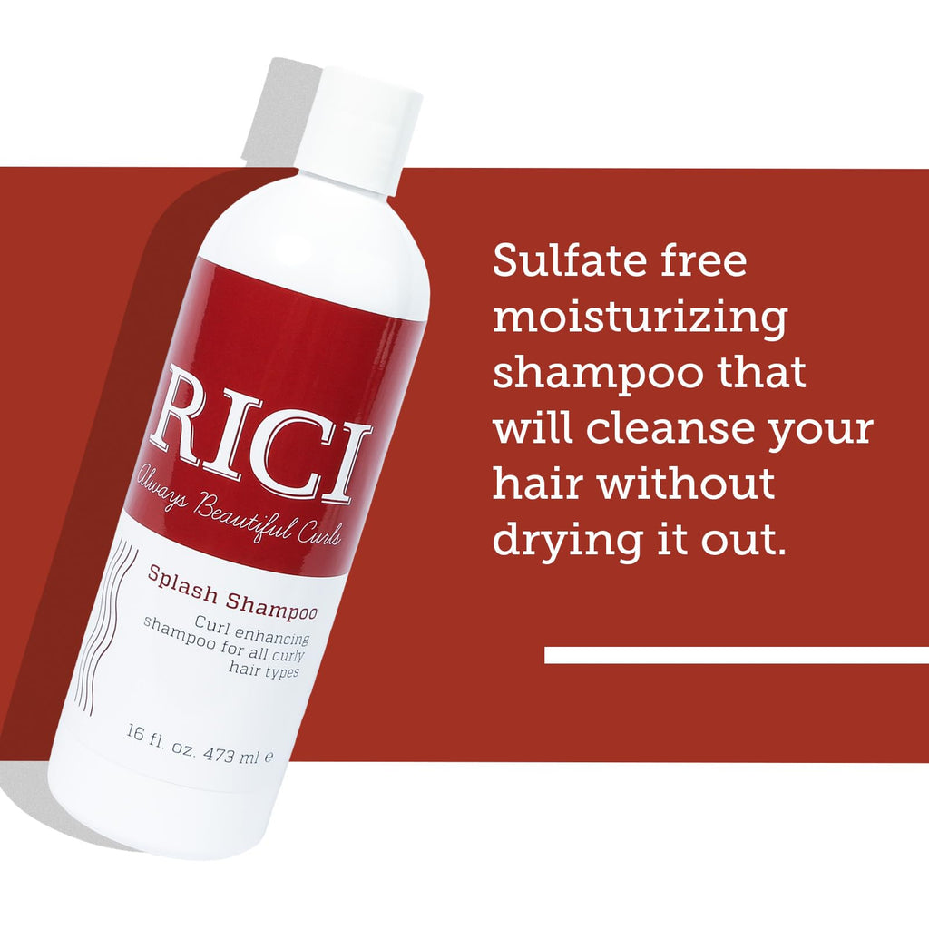 RICI Splash Shampoo for Curly Hair – Hydrates & Frizz Control | 16 oz | Made in USA