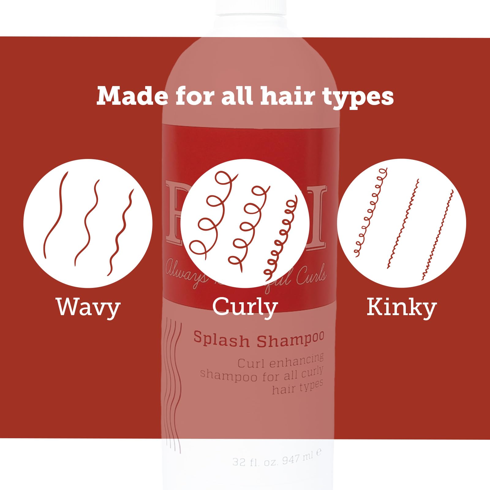 RICI Splash Shampoo for Curly Hair – Hydrates & Frizz Control | 16 oz | Made in USA