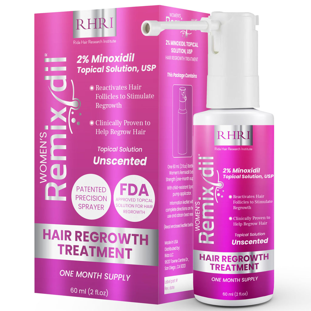Rida Hair Research Institute 2% Minoxidil for Women – Hair Regrowth Spray, 60 ml